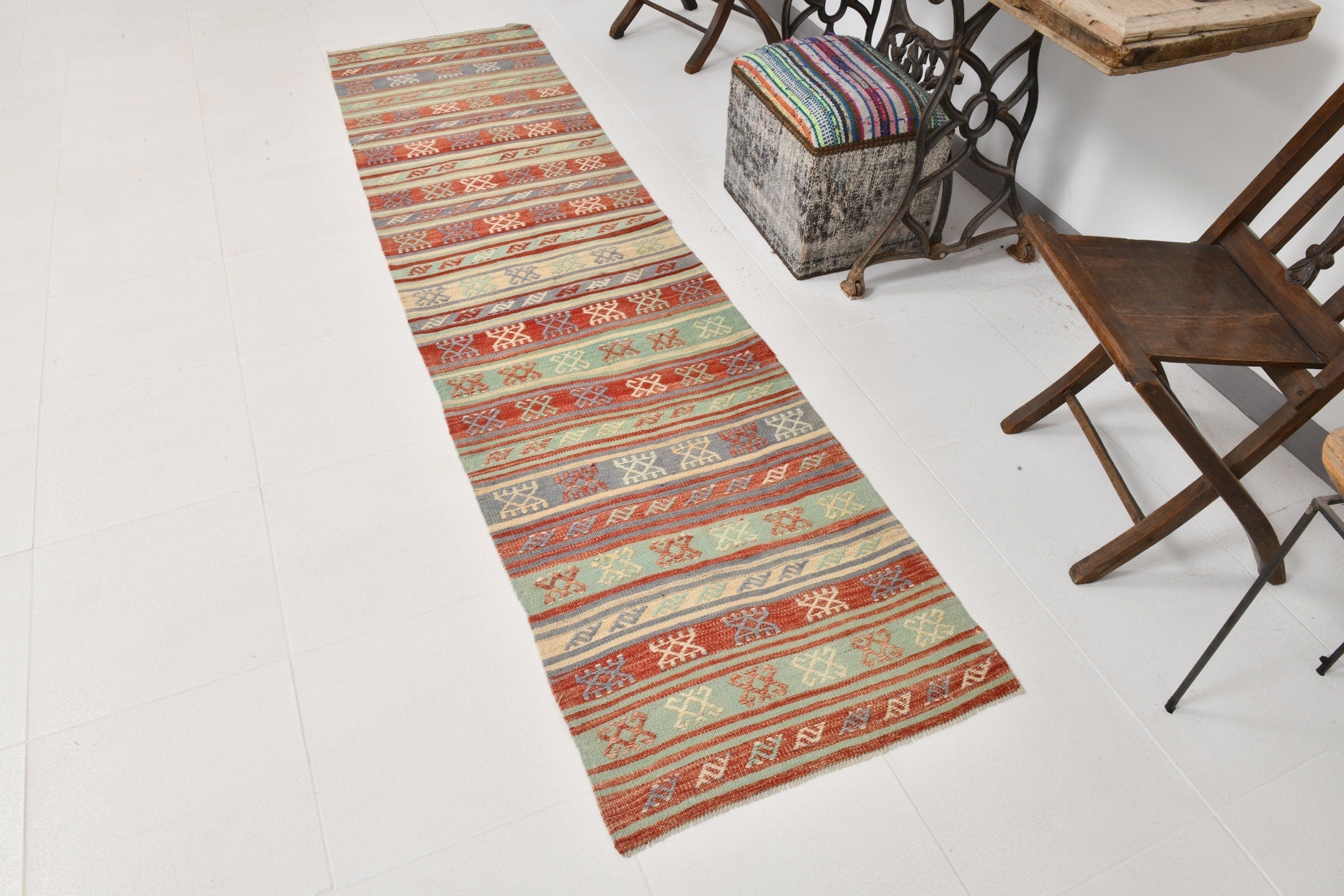Vintage Kilim Anatolian 2'4" x 9'4" ft