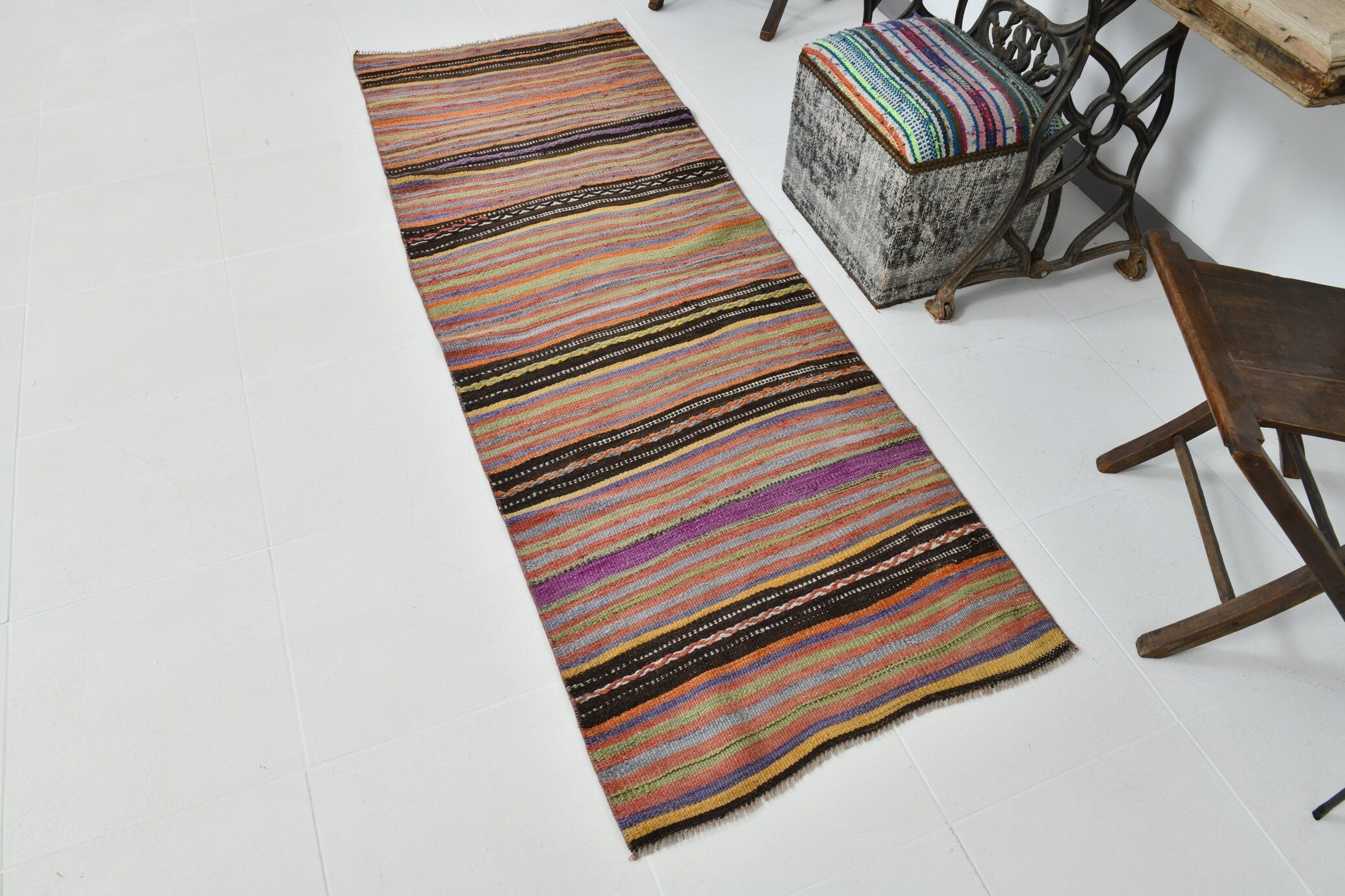 Vintage Kilim Anatolian 2'6" x 7'5" ft