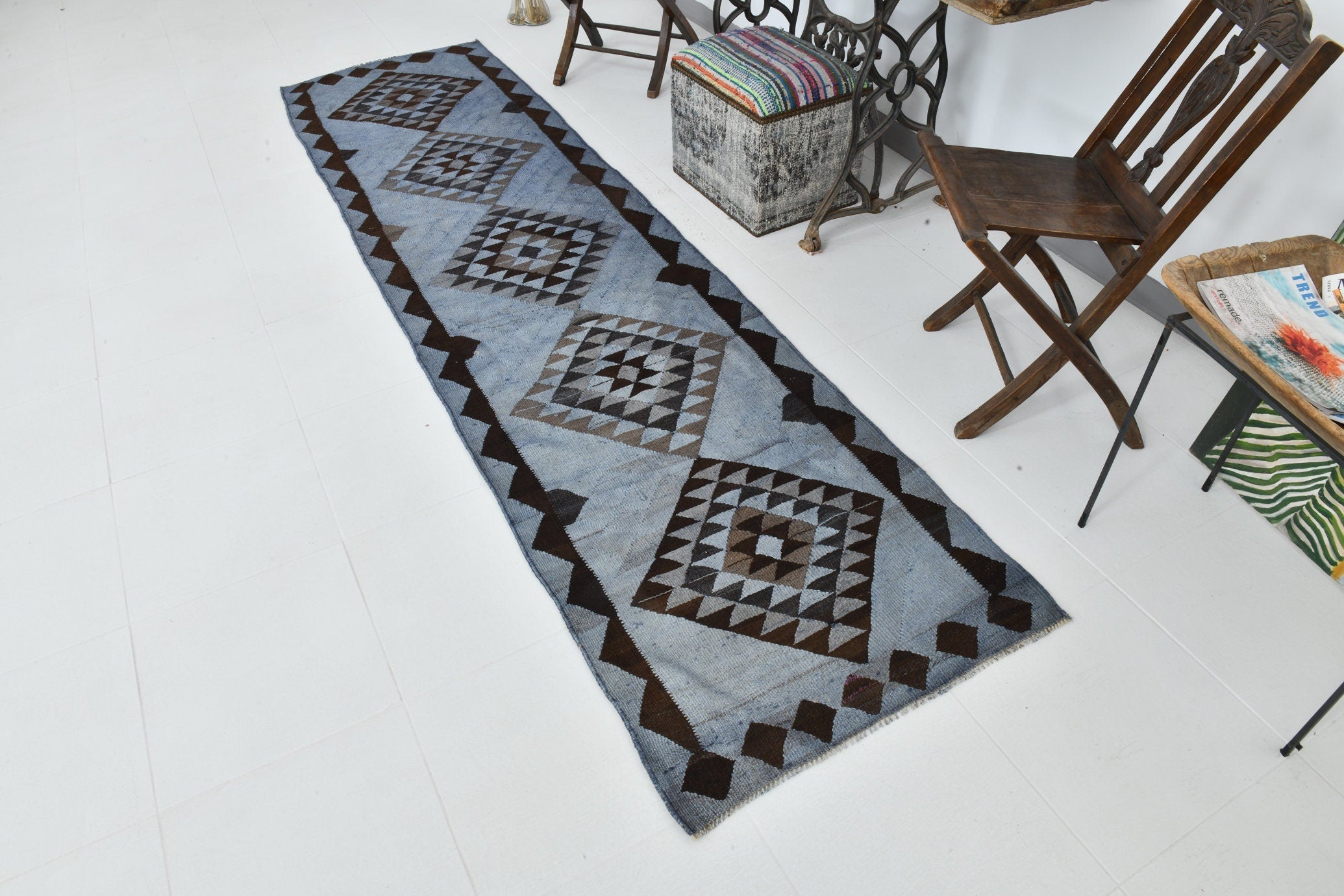 Vintage Kilim Anatolian 2'7" x 10'4" ft
