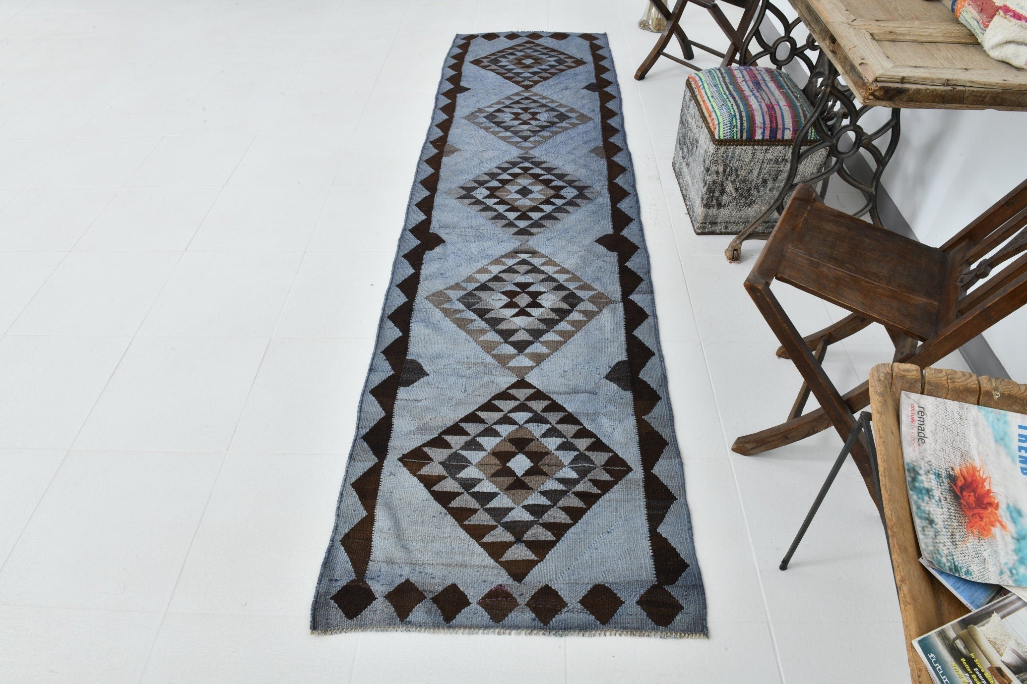 Vintage Kilim Anatolian 2'7" x 10'4" ft