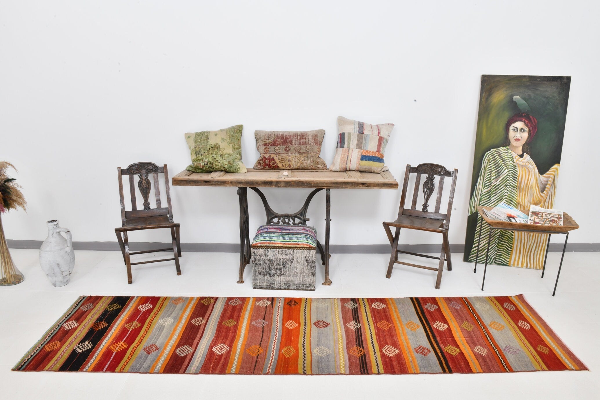 Vintage Kilim Anatolian 2’7’’ x 10’4’’ ft
