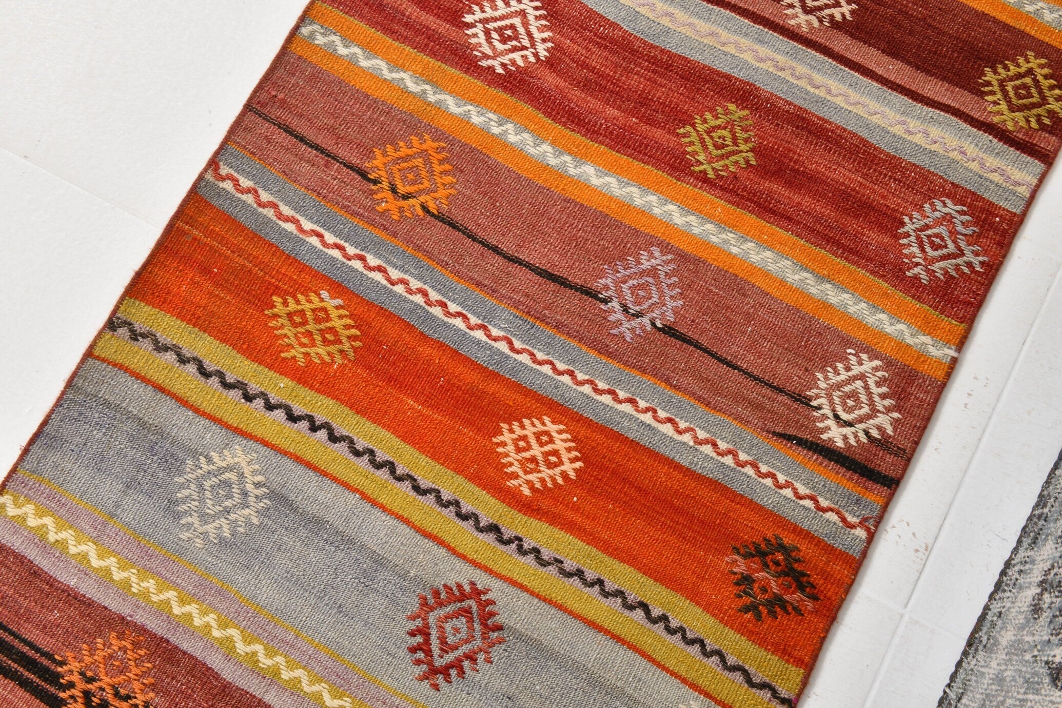 Vintage Kilim Anatolian 2’7’’ x 10’4’’ ft