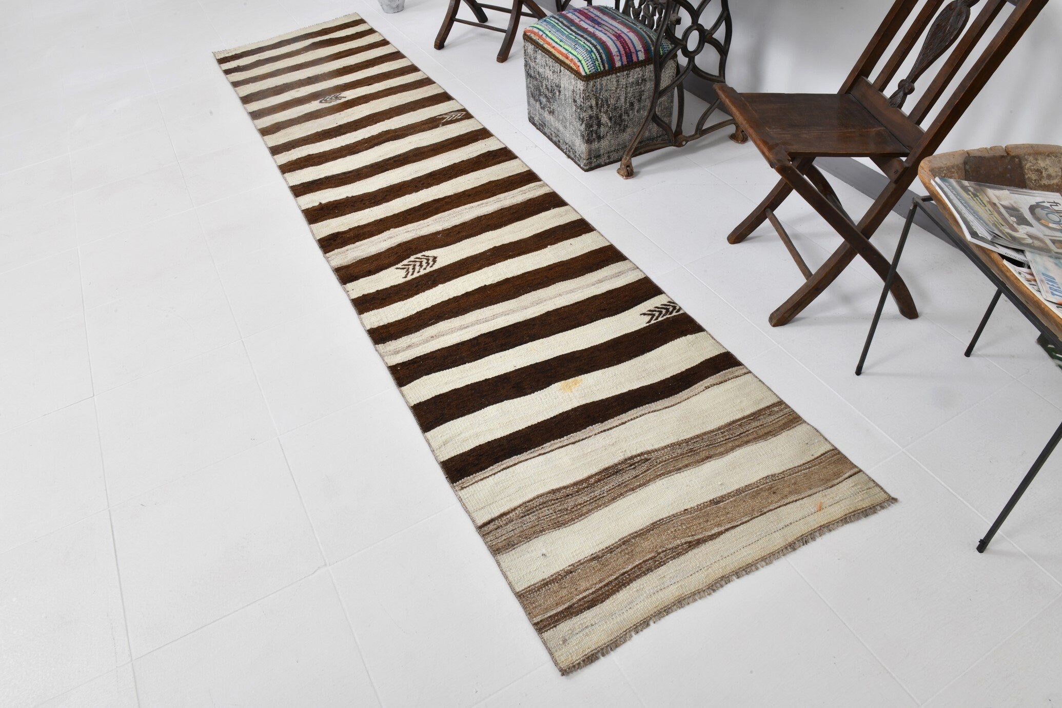 Vintage Kilim Anatolian 2’7’’ x 11’9’’ ft
