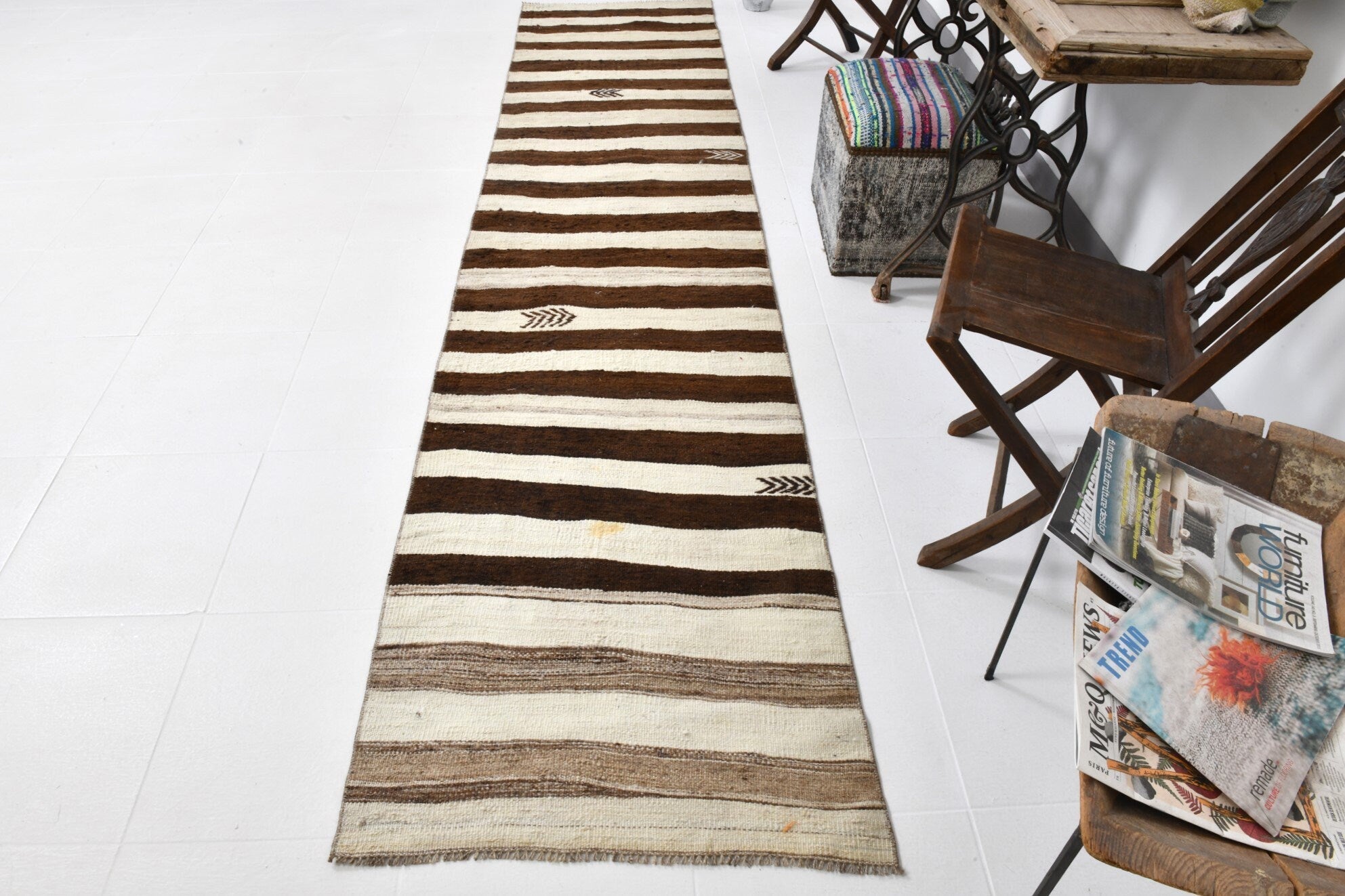Vintage Kilim Anatolian 2’7’’ x 11’9’’ ft