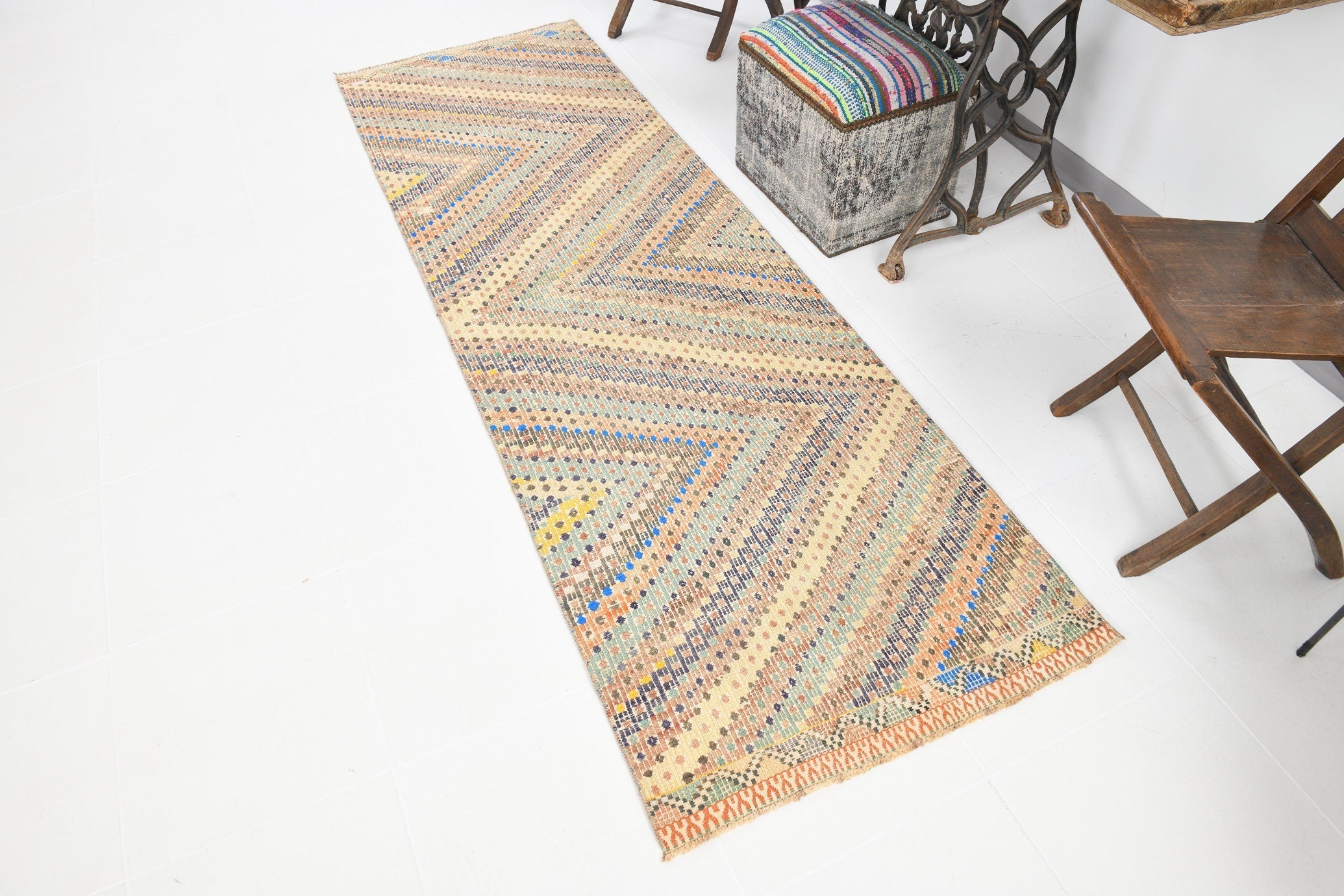 Vintage Kilim Anatolian 2'8" x 8'5" ft