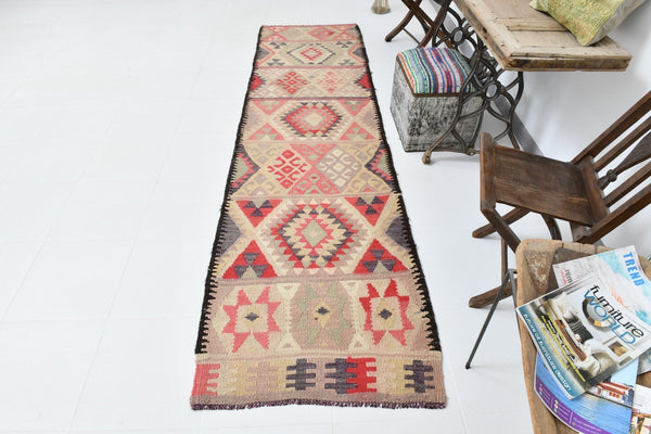 Vintage Kilim Anatolian 2’9’’ x 10’6’’ ft