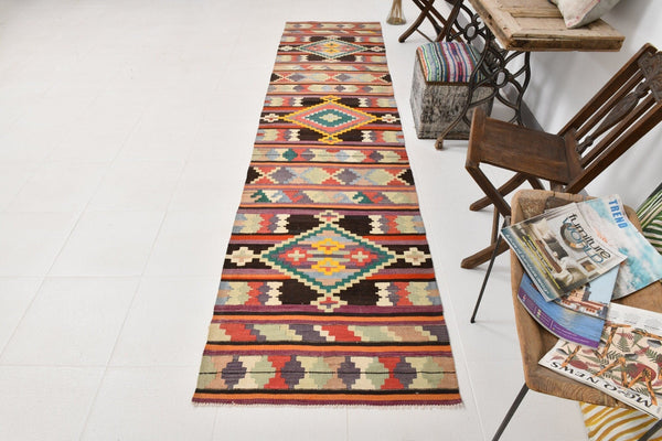 Vintage Kilim Anatolian 2’9’’ x 11’11’’ ft