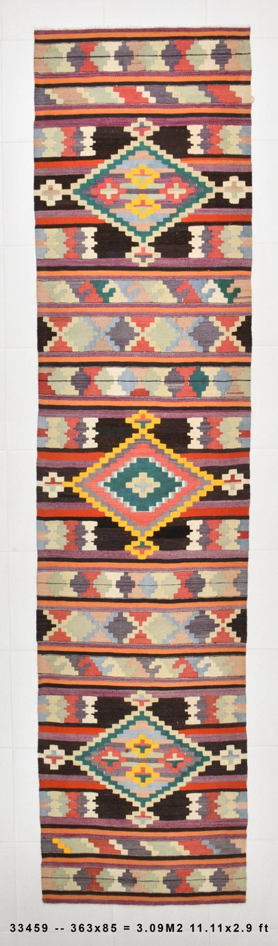 Vintage Kilim Anatolian 2’9’’ x 11’11’’ ft