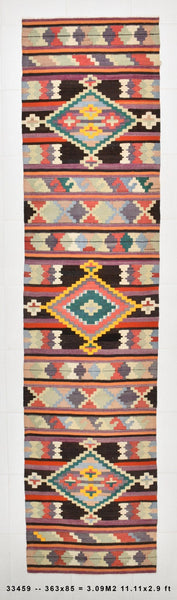 Vintage Kilim Anatolian 2’9’’ x 11’11’’ ft