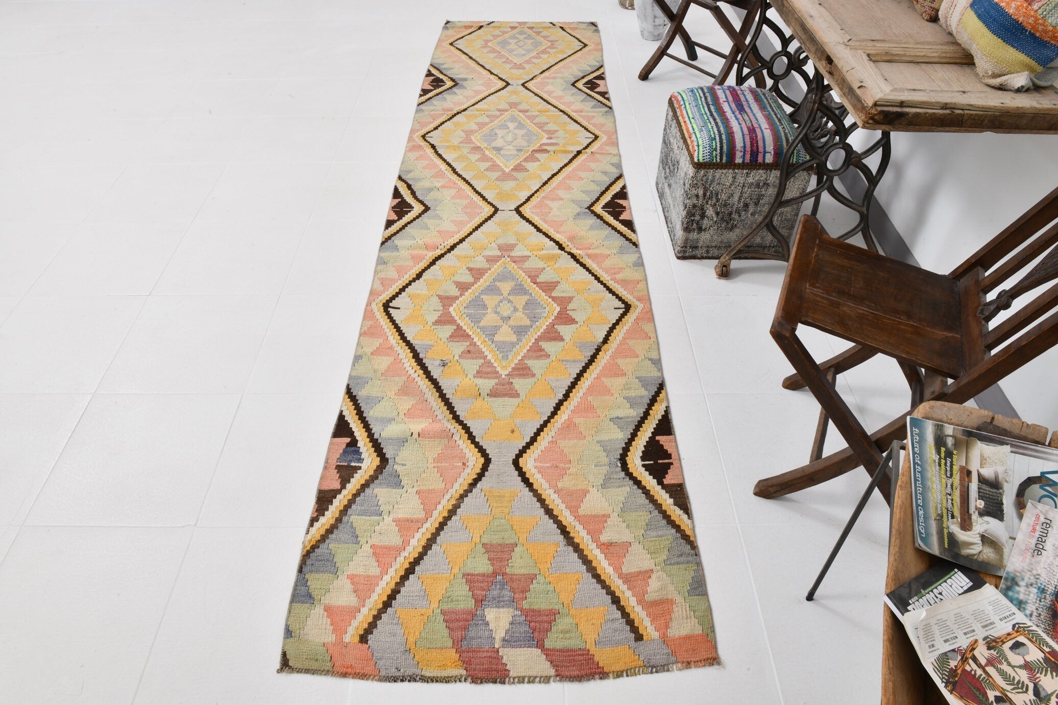 Vintage Kilim Anatolian 2'9" x 11'6" ft