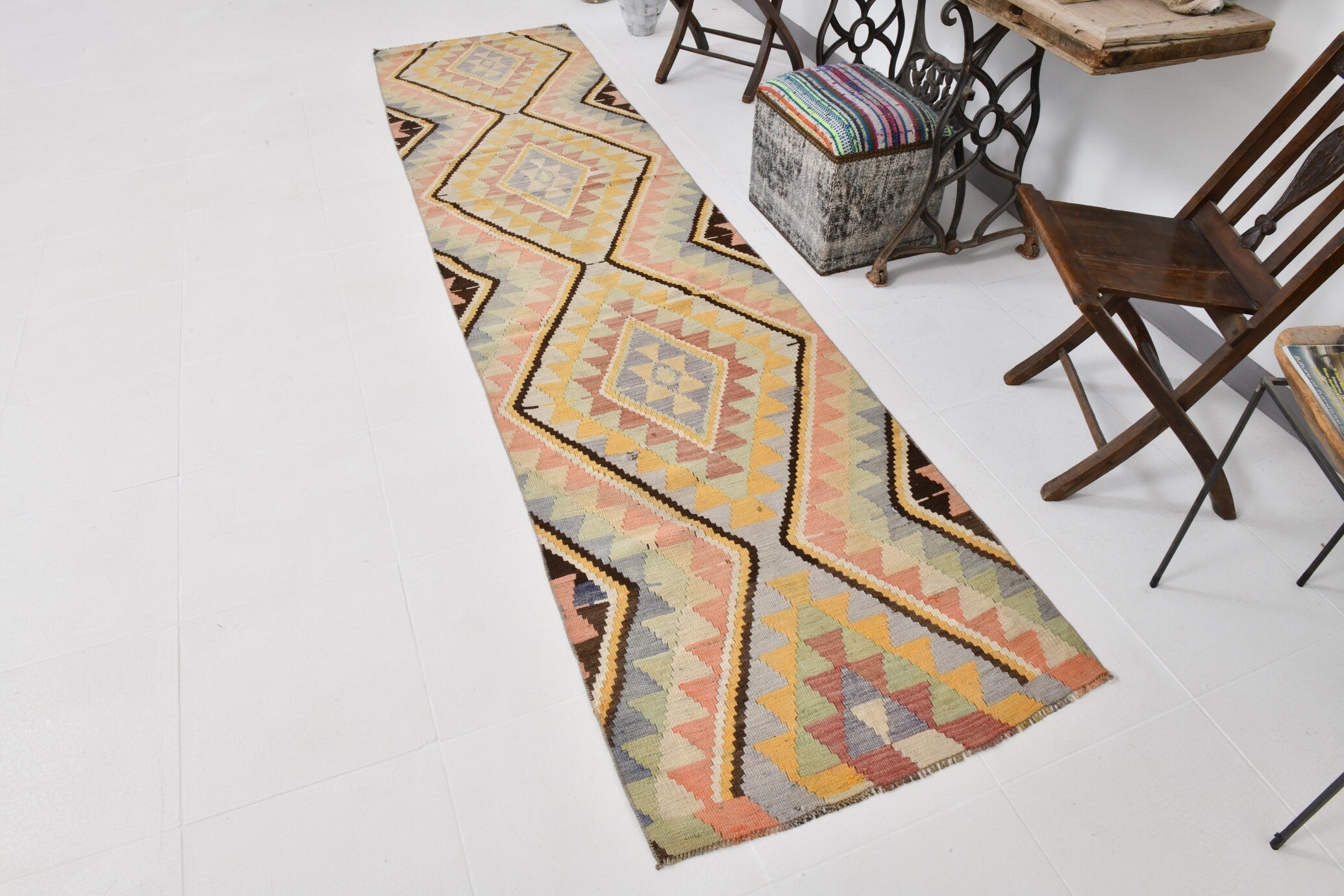 Vintage Kilim Anatolian 2'9" x 11'6" ft