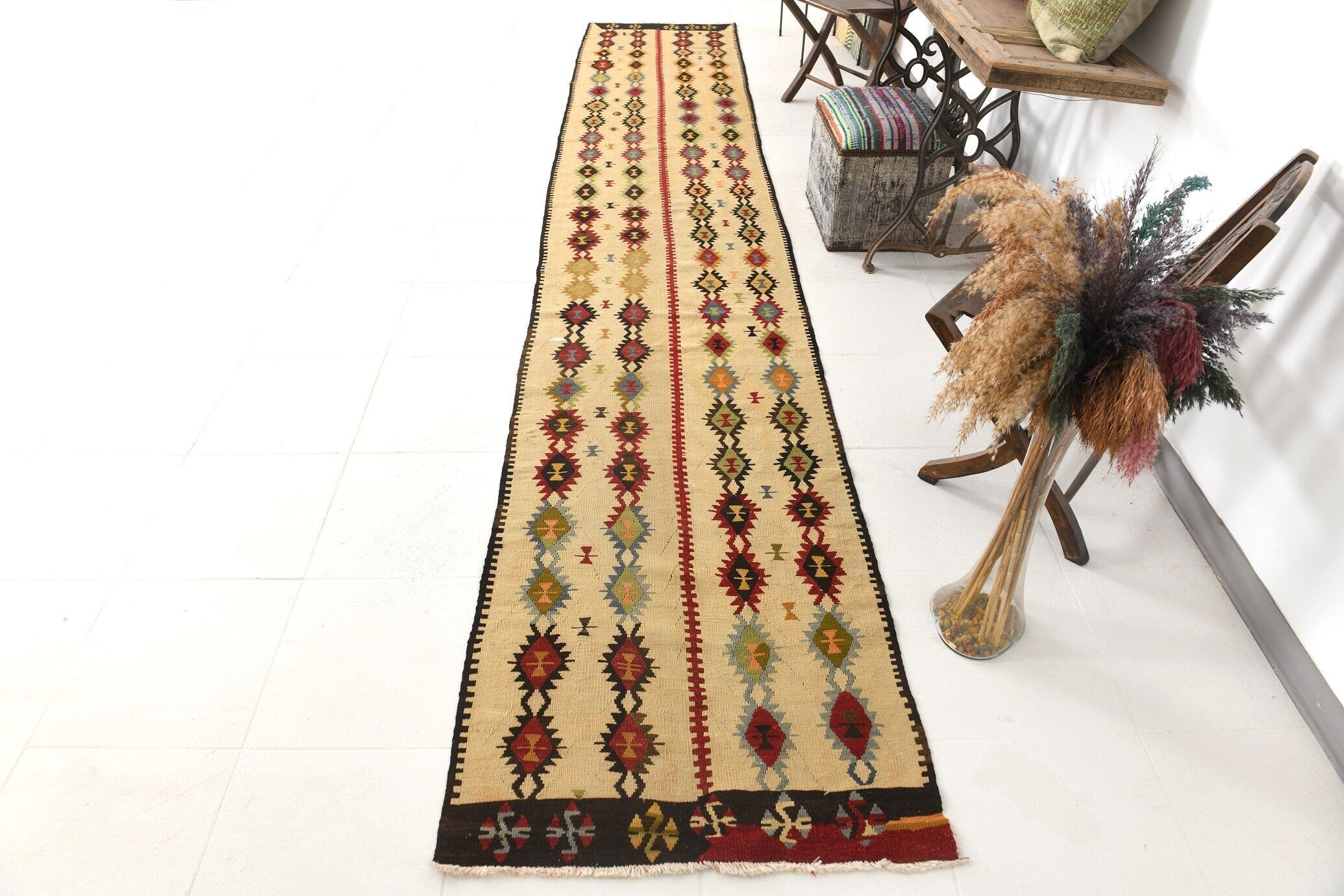 Vintage Kilim Anatolian 2’9’’ x 15’5’’ ft