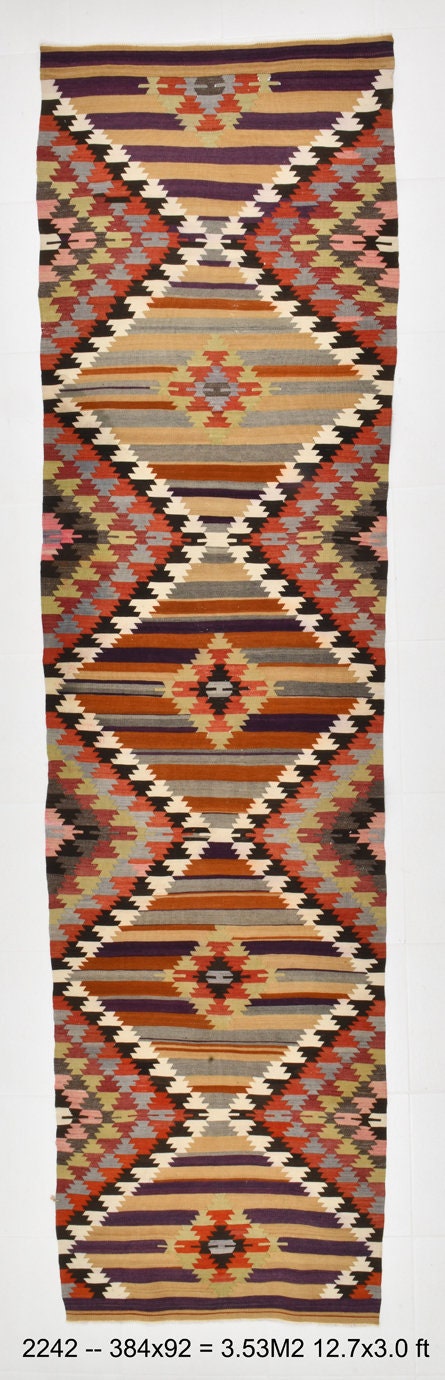 Vintage Kilim Anatolian 3’0’’ x 12’7’’ ft