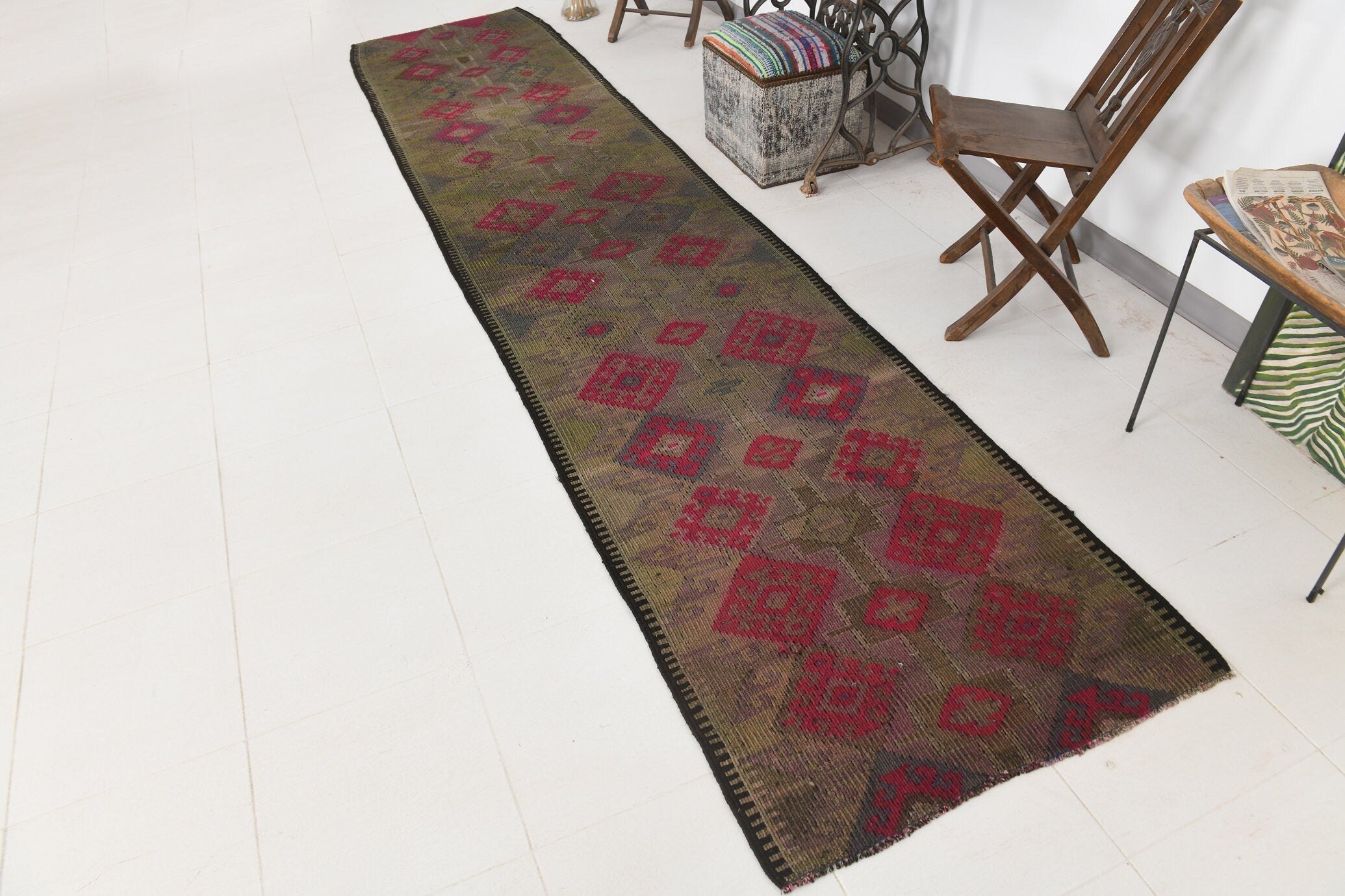 Vintage Kilim Anatolian 3’0’’ x 13’12’’ ft