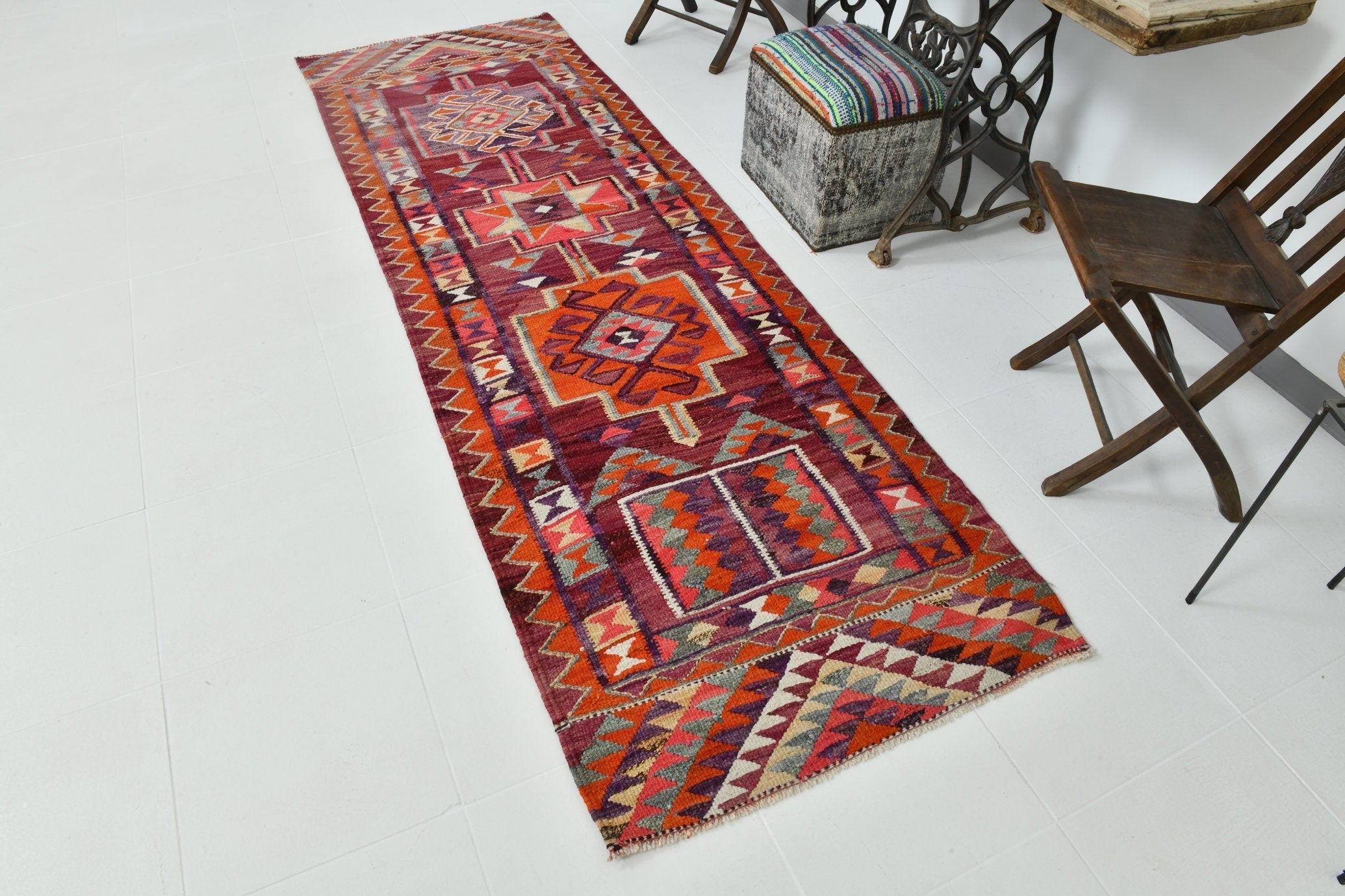 Vintage Kilim Anatolian 3’0’’ x 9’5’’ ft