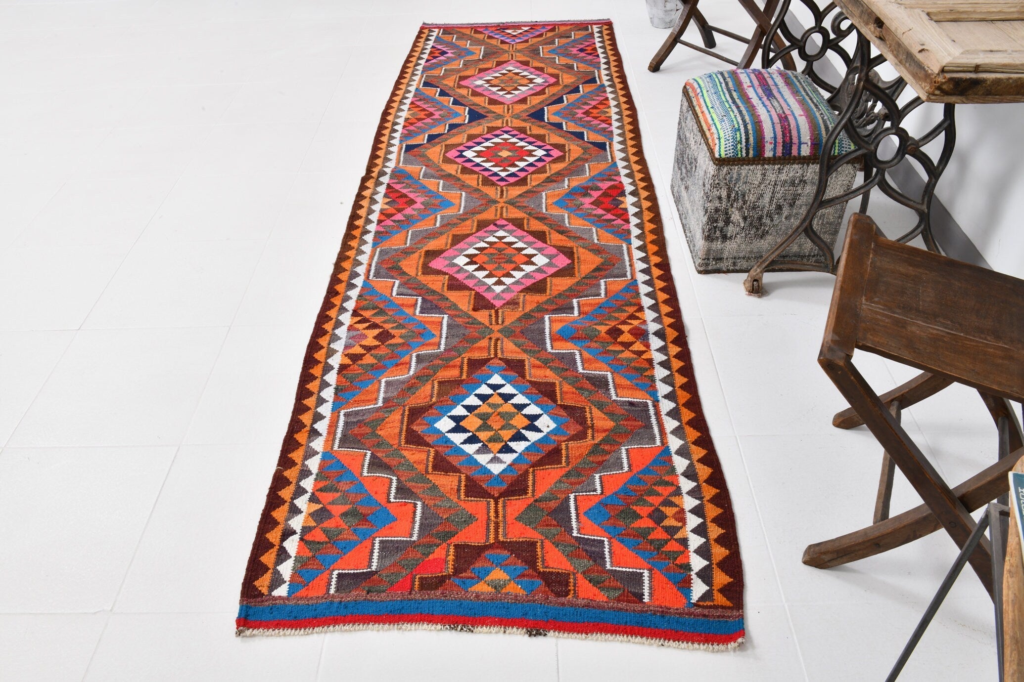 Vintage Kilim Anatolian 3’1’’ x 10’2’’ ft
