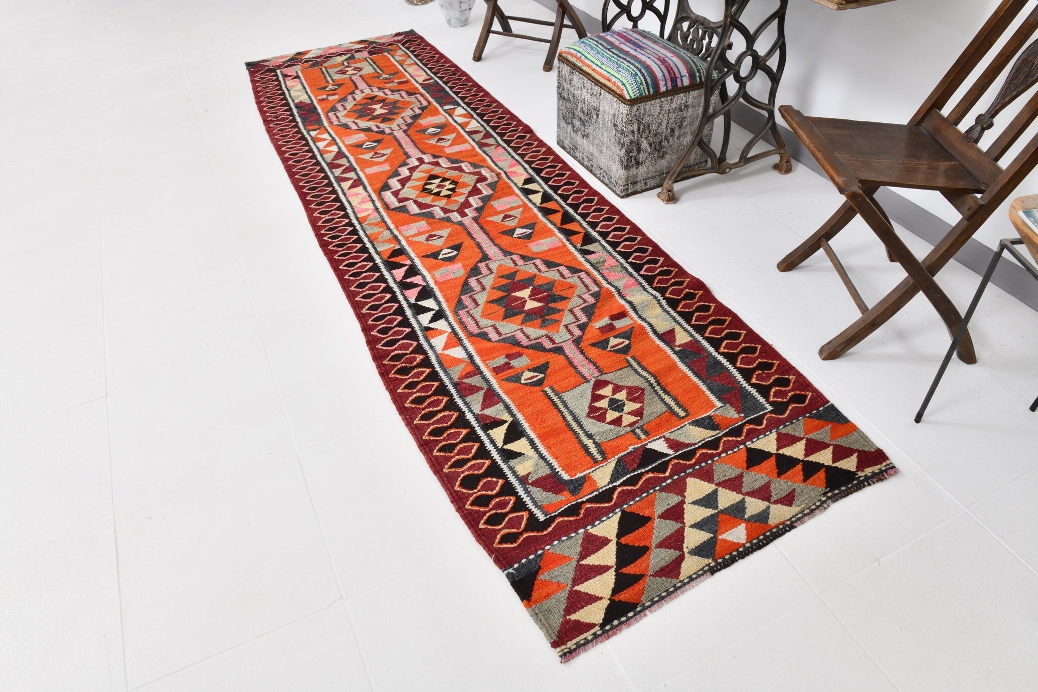 Vintage Kilim Anatolian 3’1’’ x 10’9’’ ft