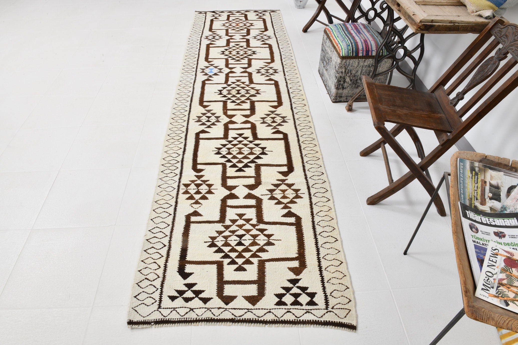 Vintage Kilim Anatolian 3’1’’ x 11’0’’ ft