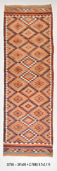 Vintage Kilim Anatolian 3’1’’ x 9’7’’ ft