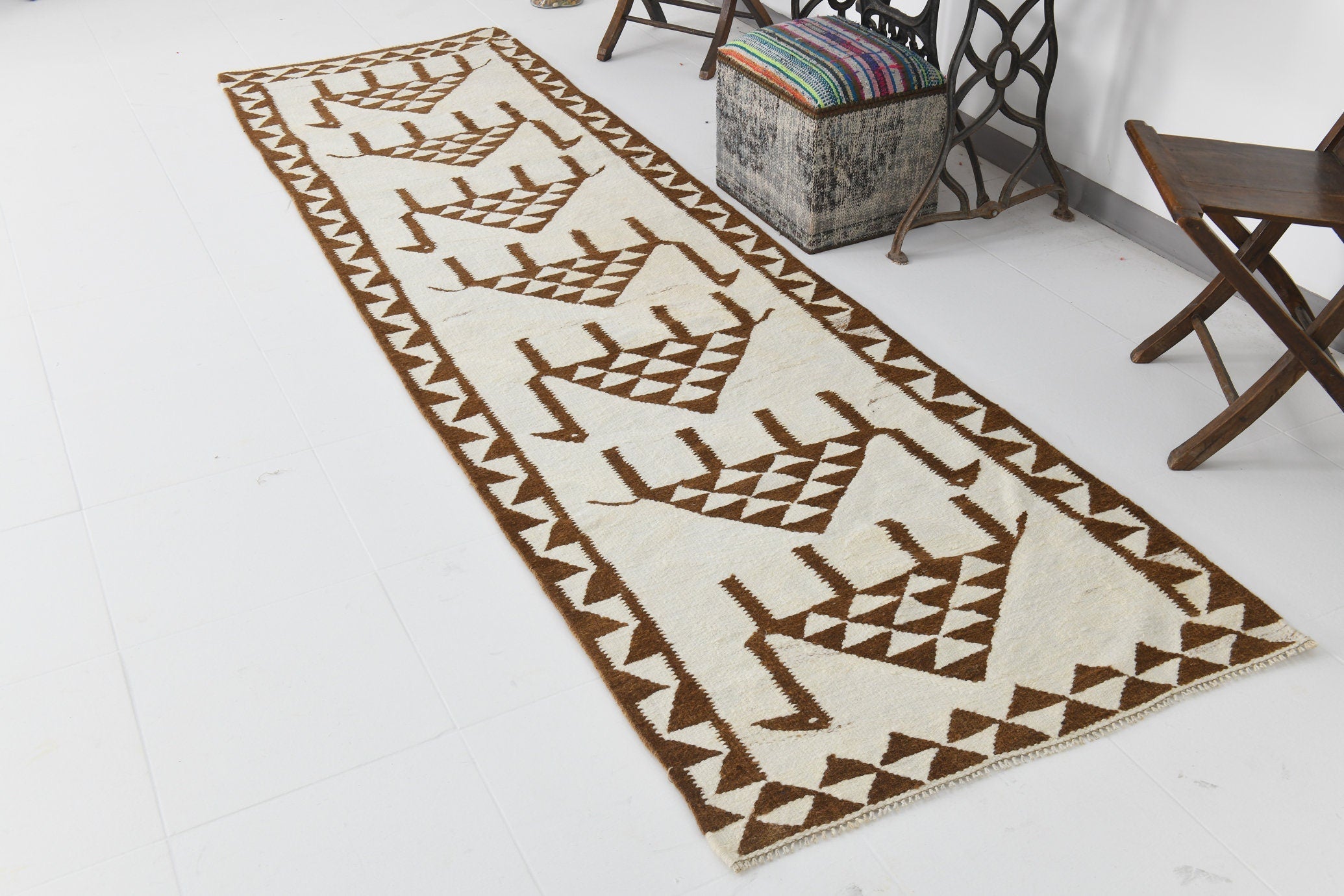 Vintage Kilim Anatolian 3'2" x 11'0" ft