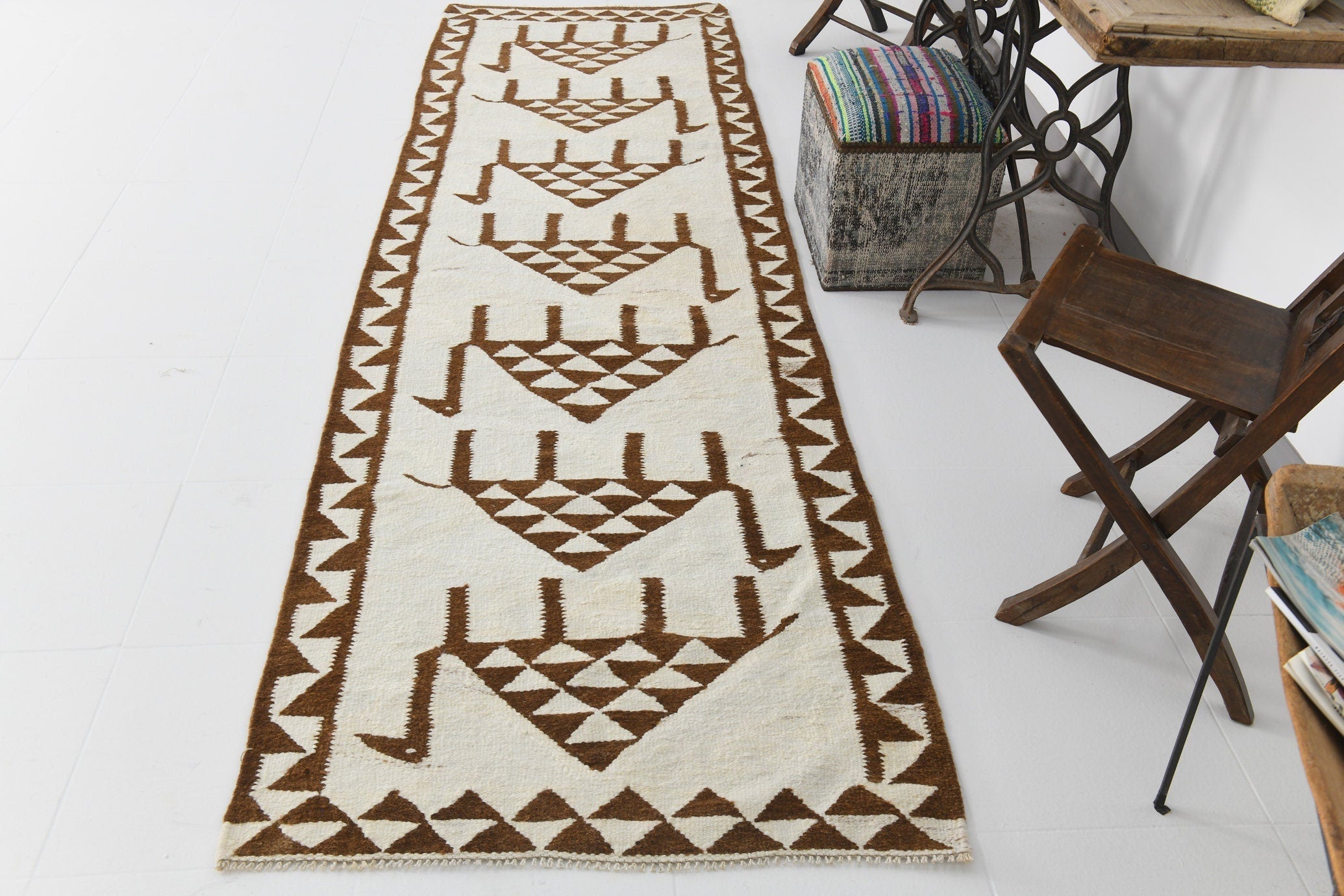 Vintage Kilim Anatolian 3'2" x 11'0" ft