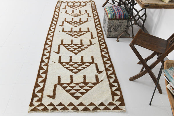 Vintage Kilim Anatolian 3'2" x 11'0" ft