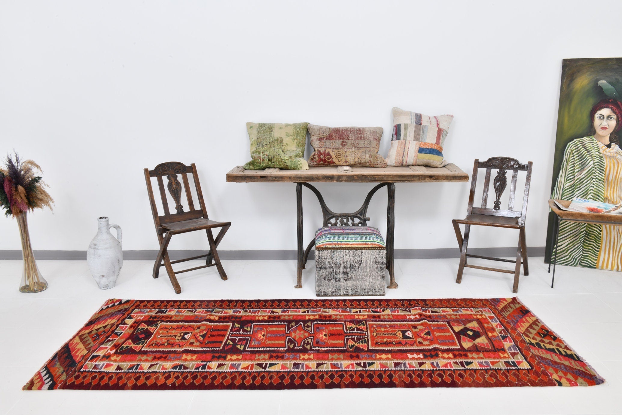 Vintage Kilim Anatolian 3'2" x 9'0" ft