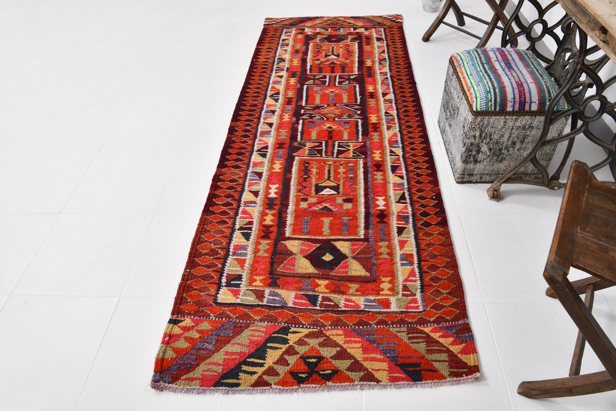 Vintage Kilim Anatolian 3'2" x 9'0" ft