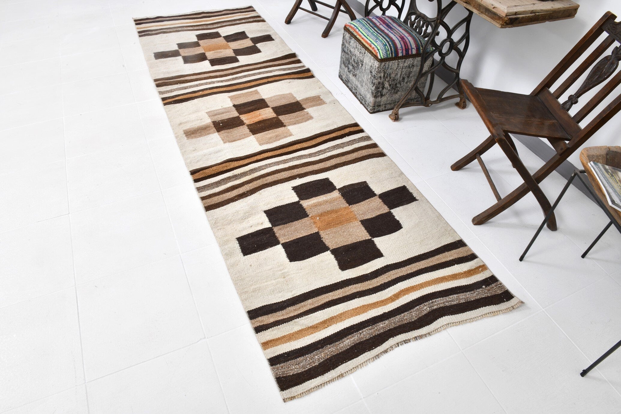 Vintage Kilim Anatolian 3'3" x 10'5" ft