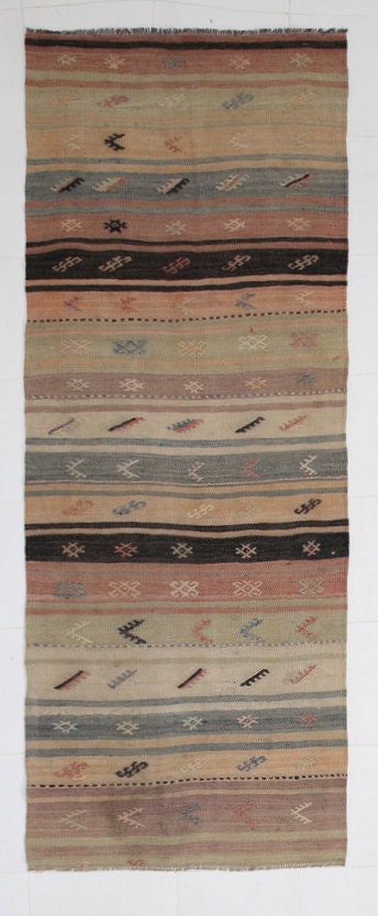 Vintage Kilim Anatolian 3'3" x 9'3" ft