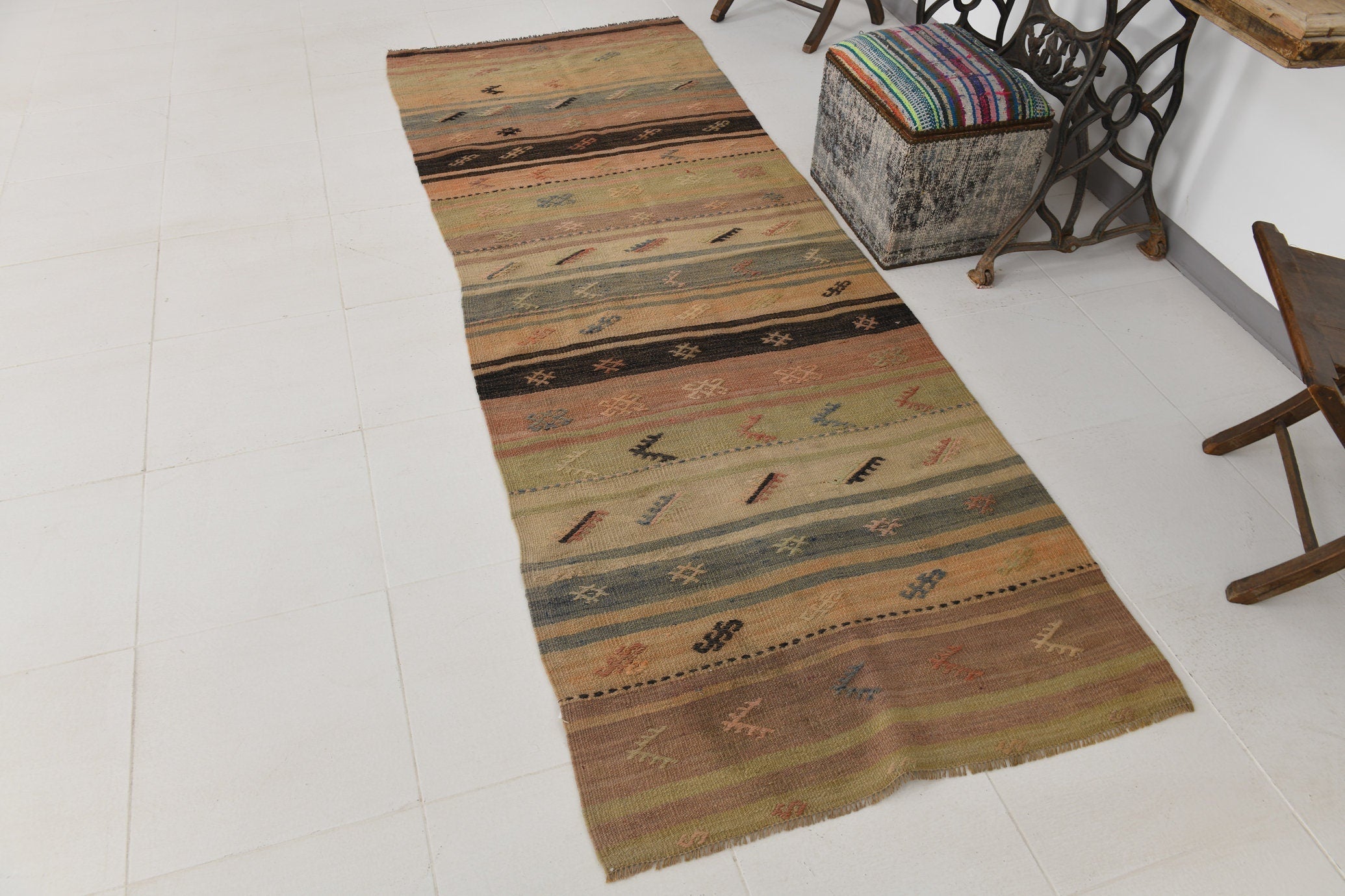 Vintage Kilim Anatolian 3'3" x 9'3" ft