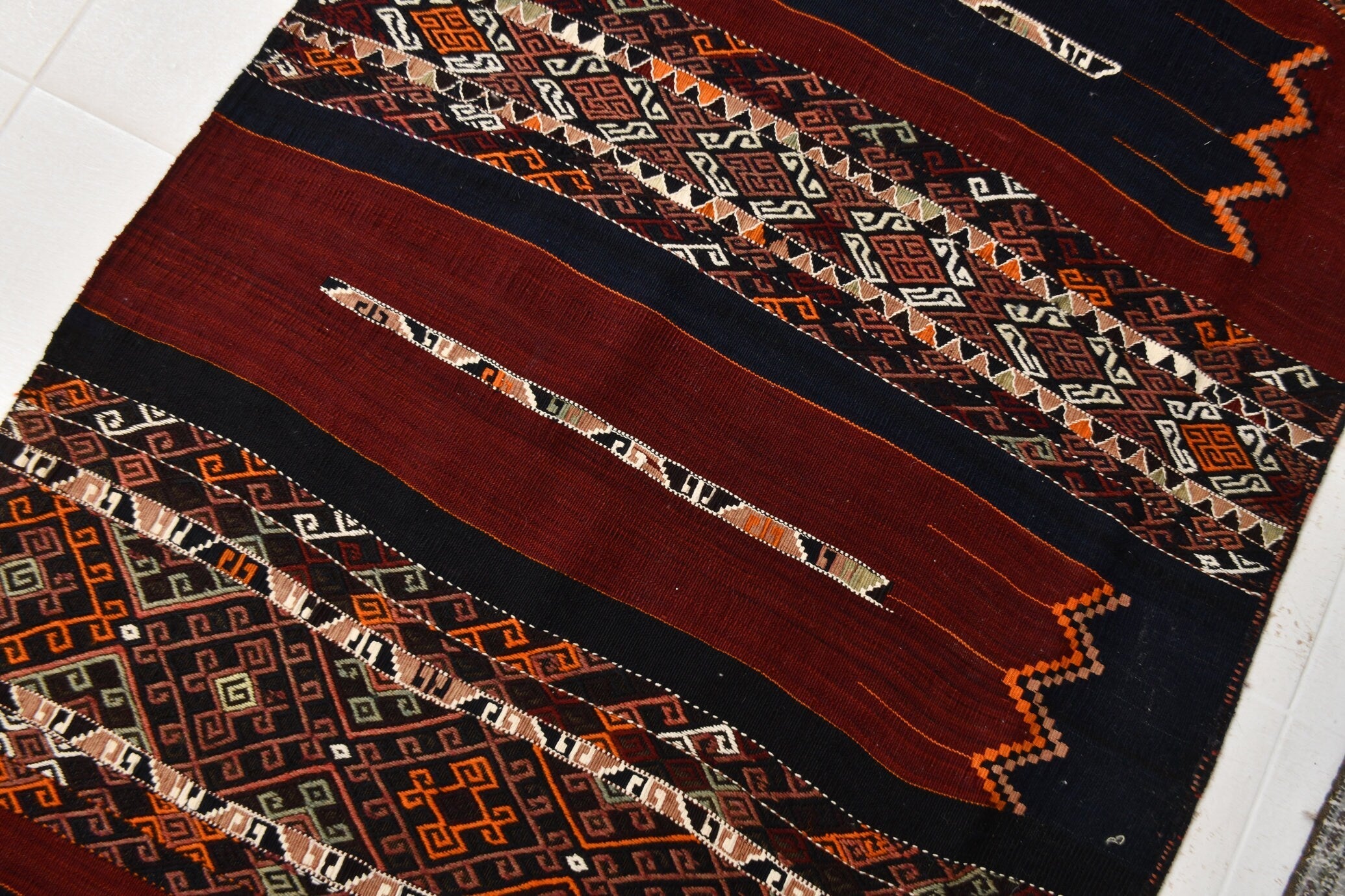 Vintage Kilim Anatolian 3’4’’ x 11’2’’ ft
