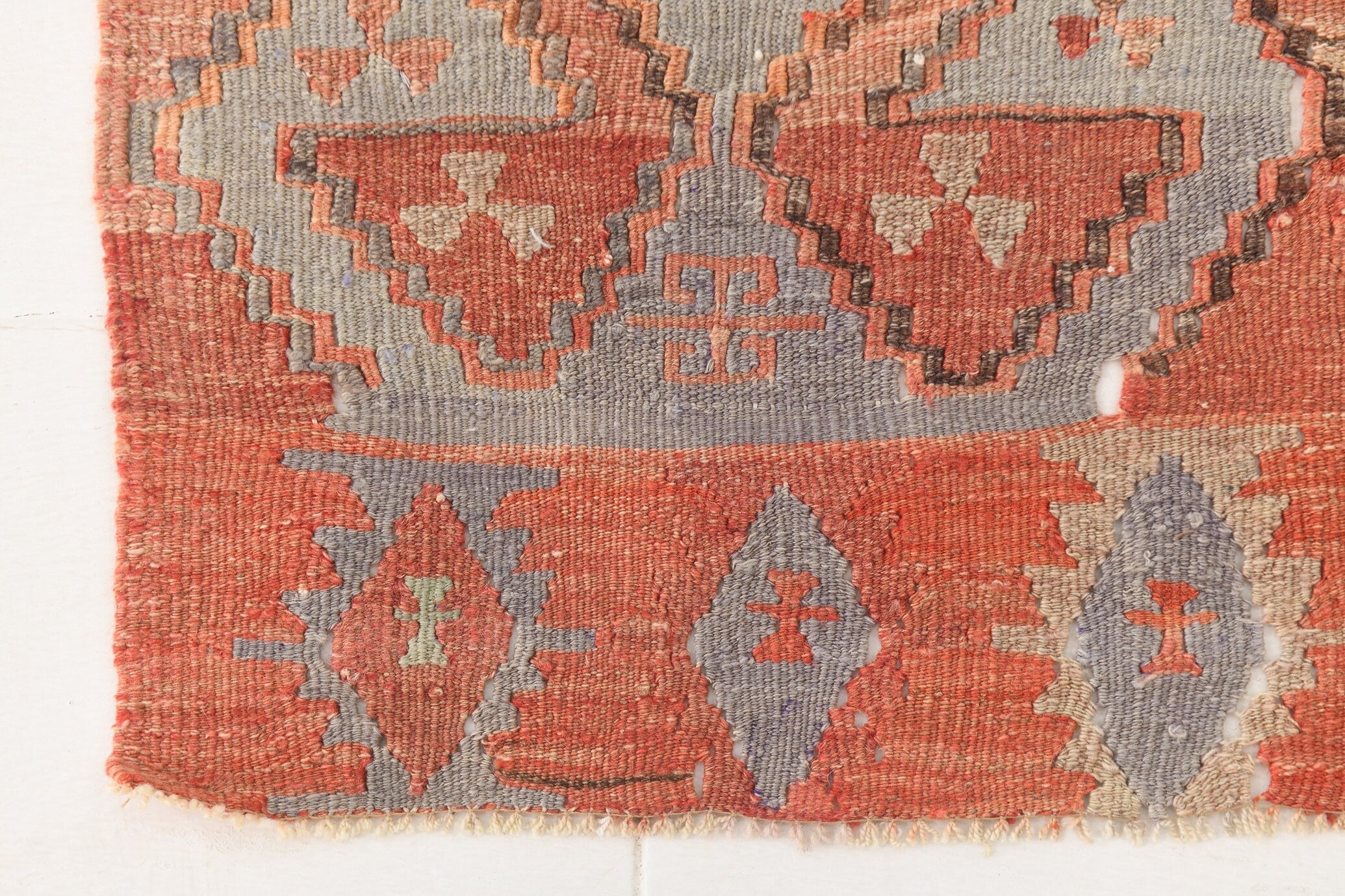 Vintage Kilim Anatolian 3'4" x 14'3" ft