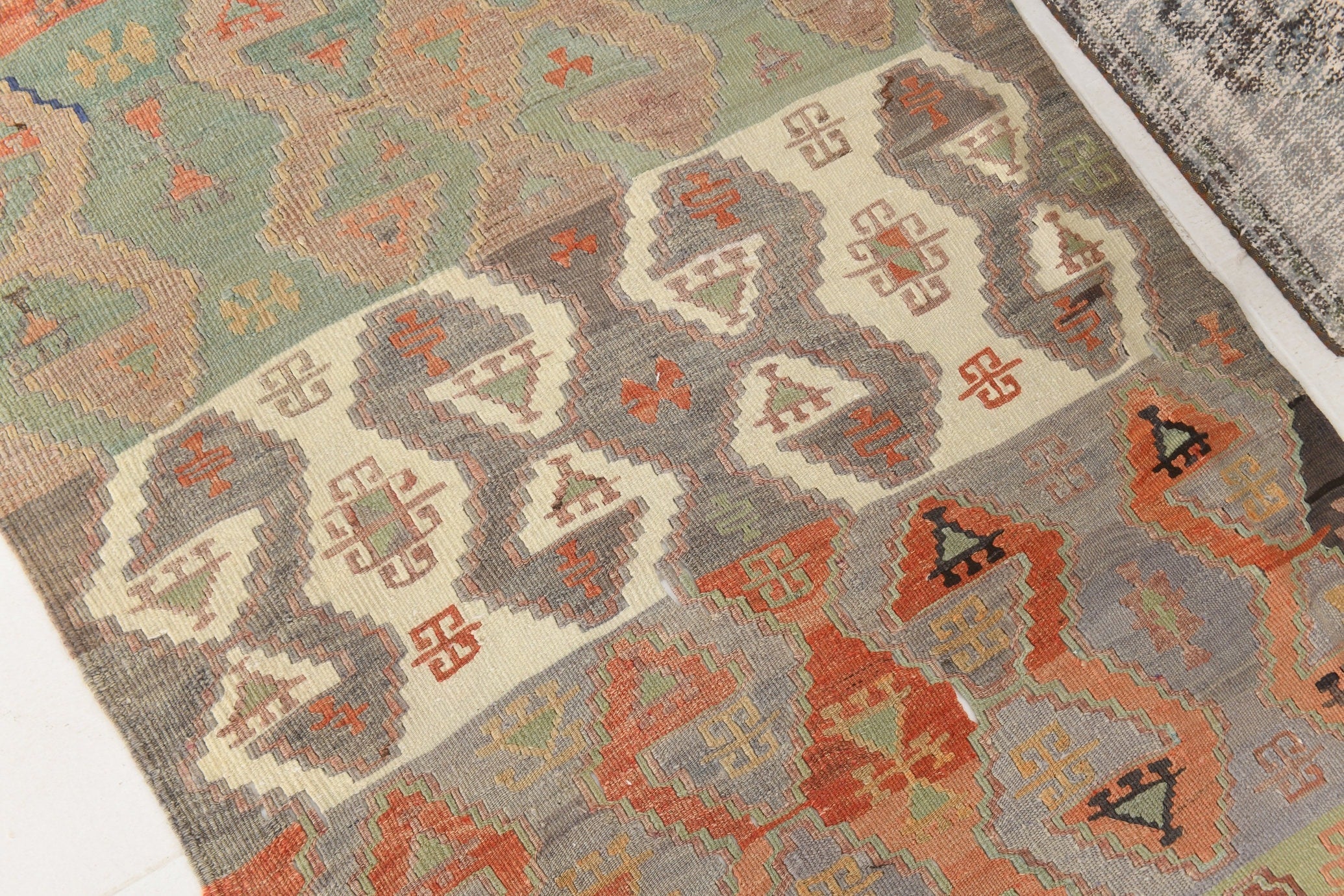 Vintage Kilim Anatolian 3'4" x 14'3" ft