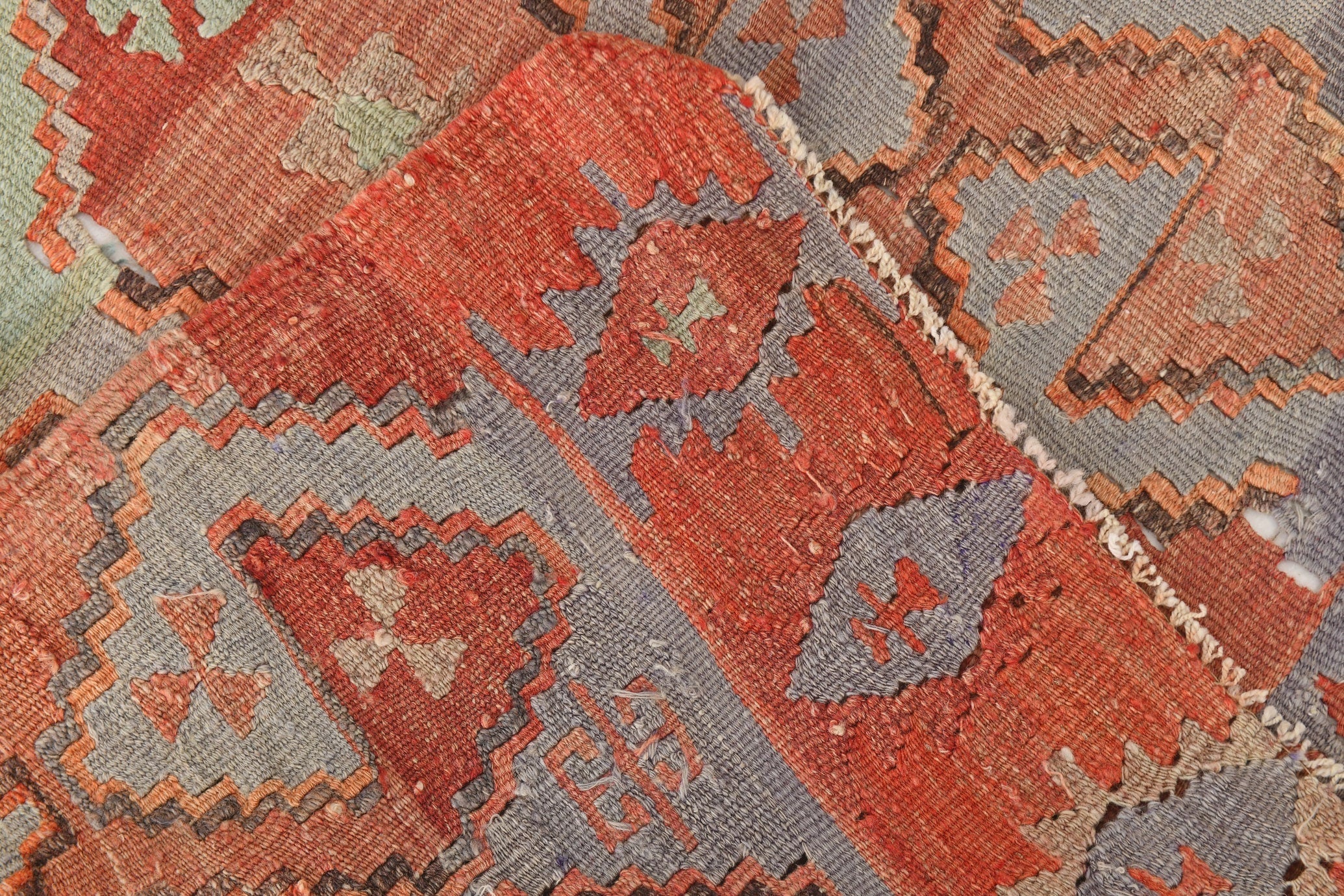 Vintage Kilim Anatolian 3'4" x 14'3" ft