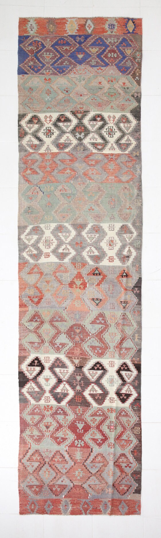 Vintage Kilim Anatolian 3'4" x 14'3" ft