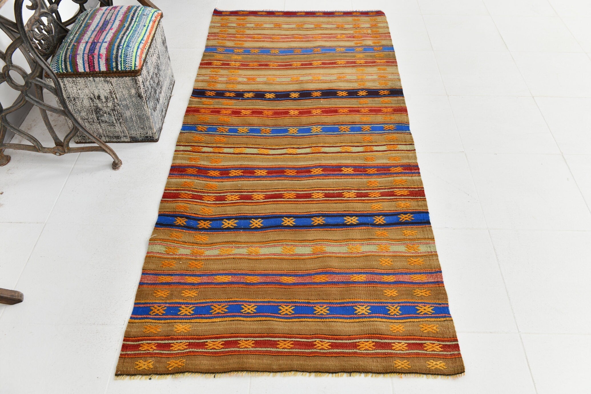 Vintage Kilim Anatolian 3’4’’ x 7’1’’ ft