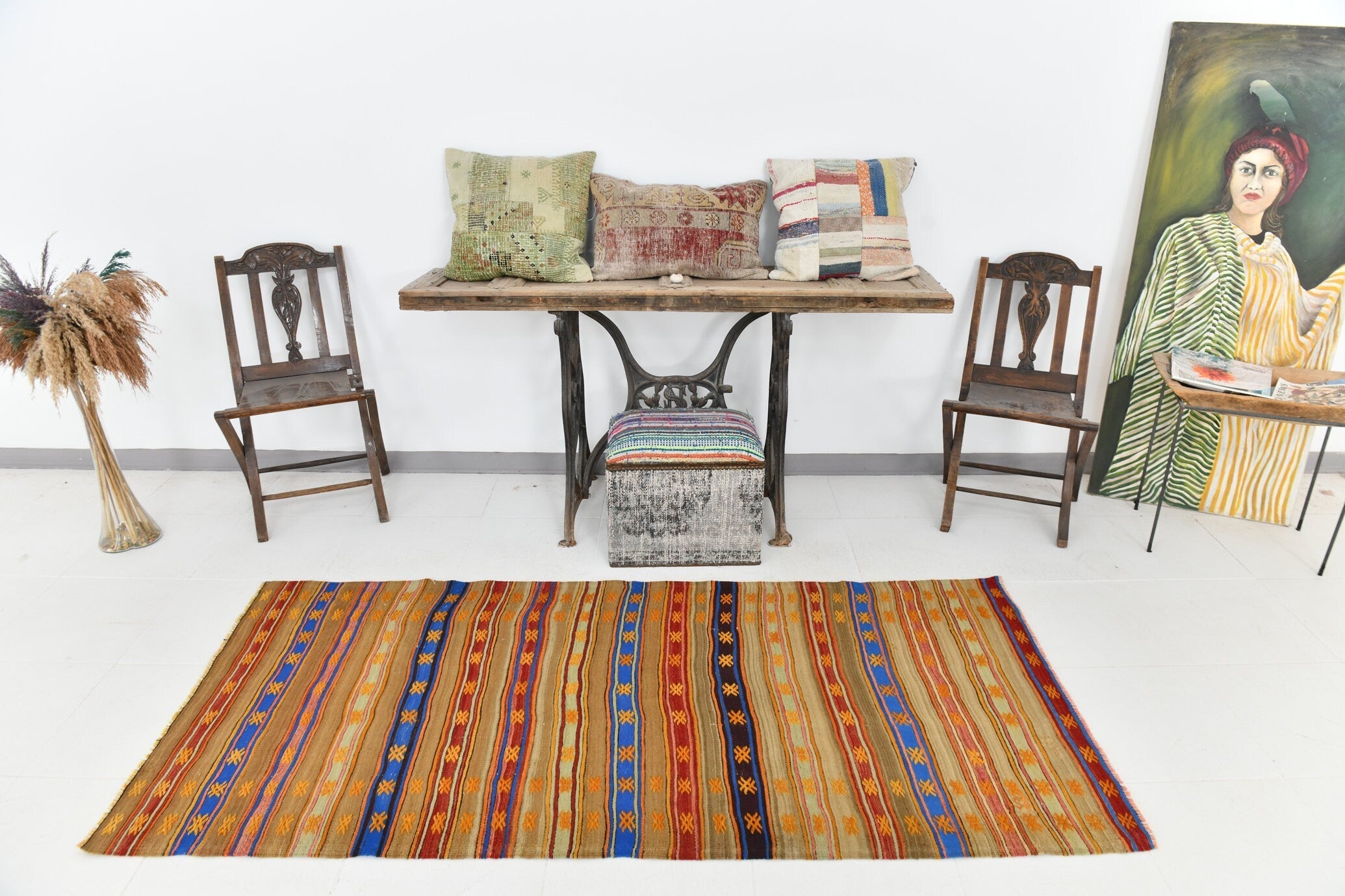 Vintage Kilim Anatolian 3’4’’ x 7’1’’ ft