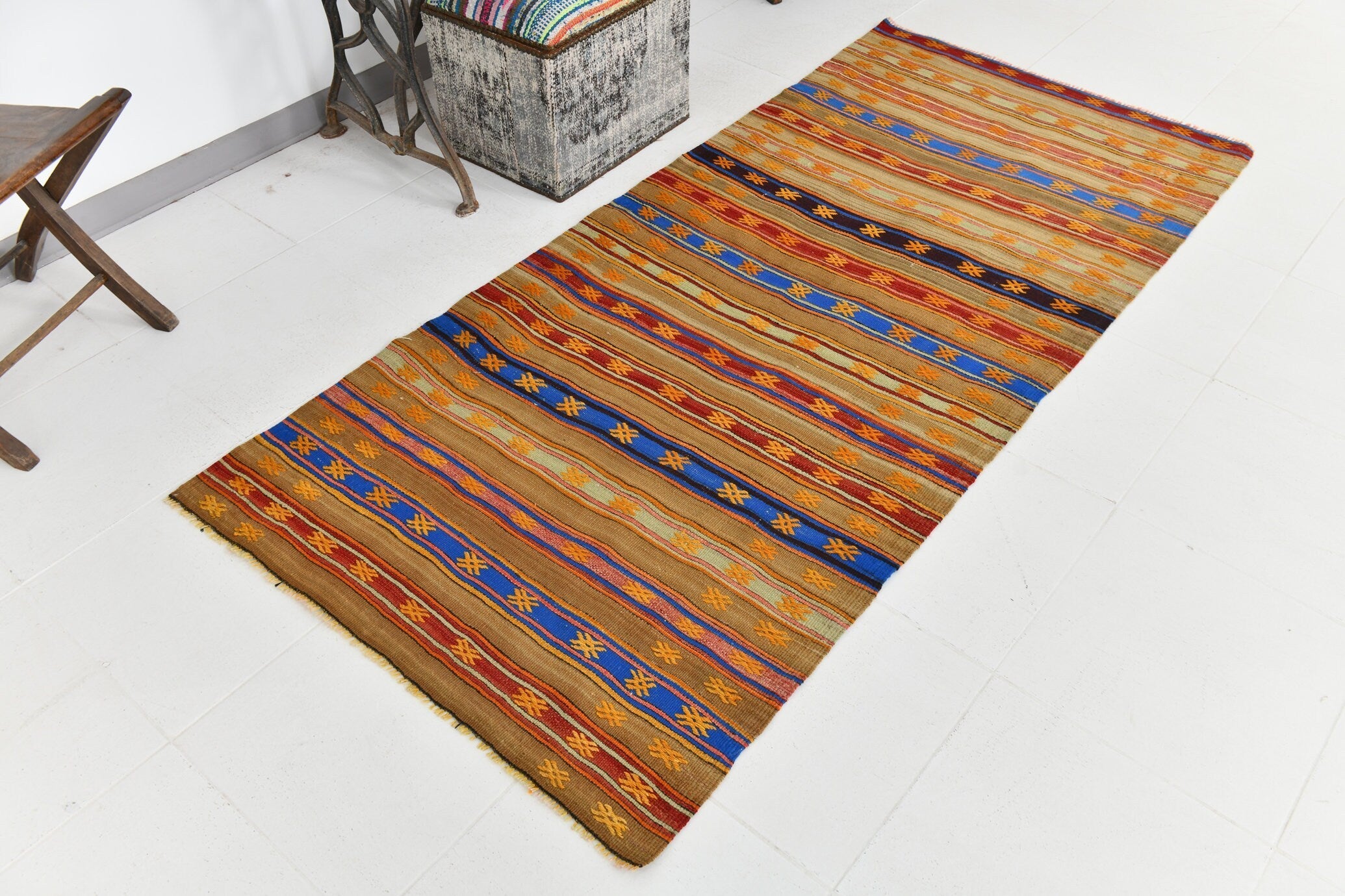 Vintage Kilim Anatolian 3’4’’ x 7’1’’ ft