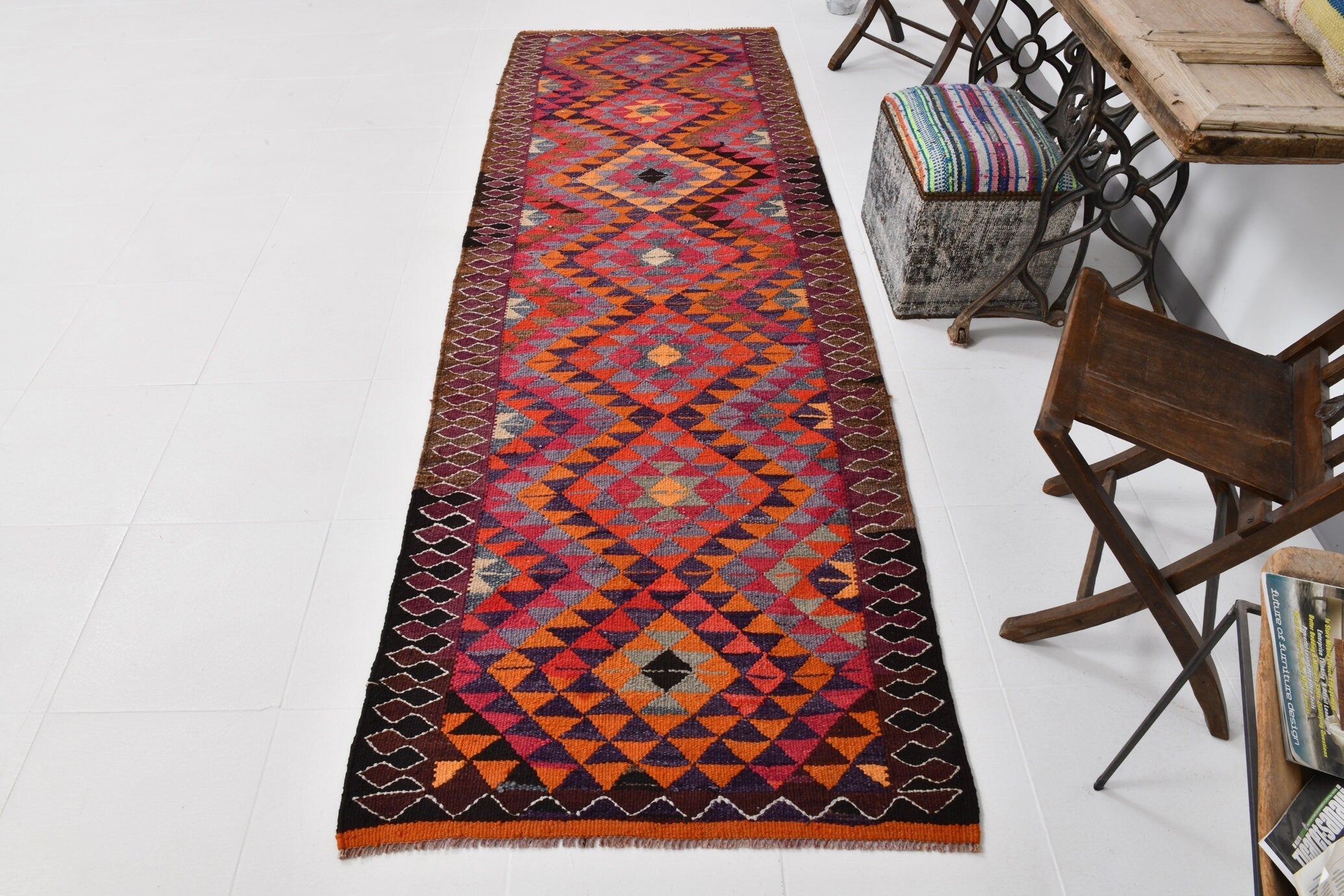 Vintage Kilim Anatolian 3’4’’ x 9’10’’ ft