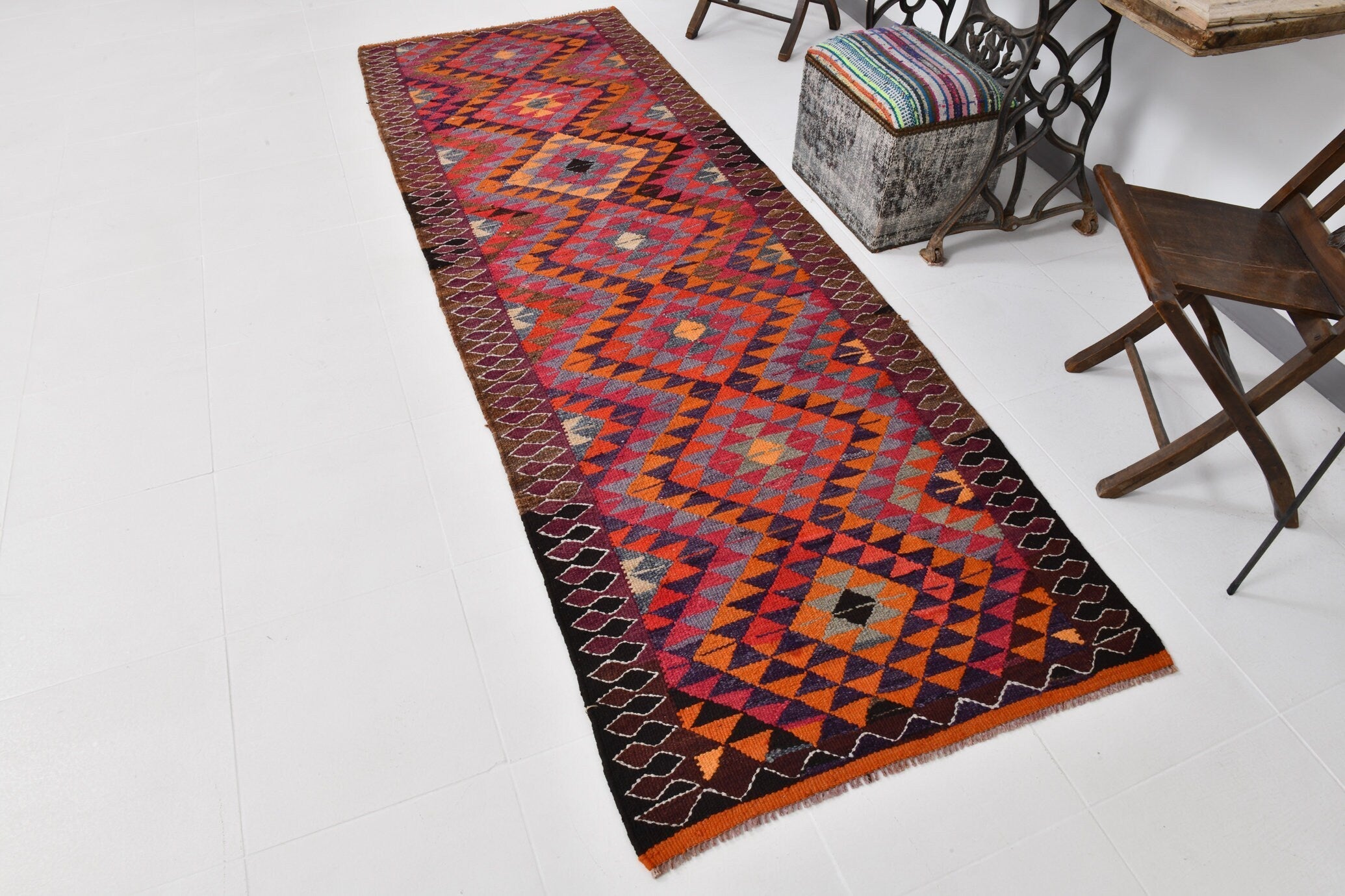 Vintage Kilim Anatolian 3’4’’ x 9’10’’ ft