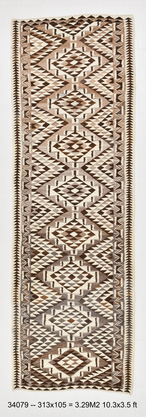 Vintage Kilim Anatolian 3’5’’ x 10’3’’ ft