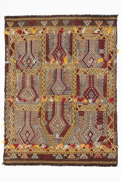 Vintage Kilim Anatolian 3'5" x 4'5" ft