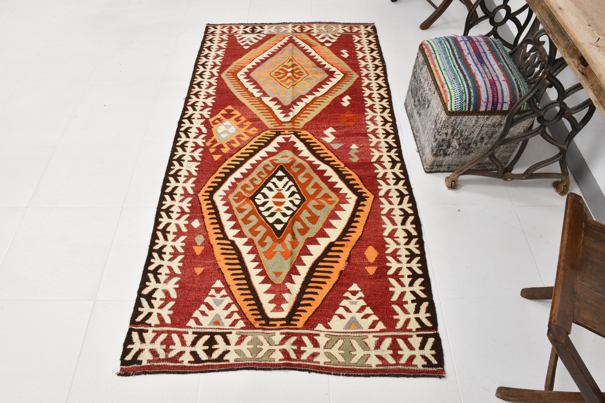 Vintage Kilim Anatolian 3’5’’ x 6’8’’ ft