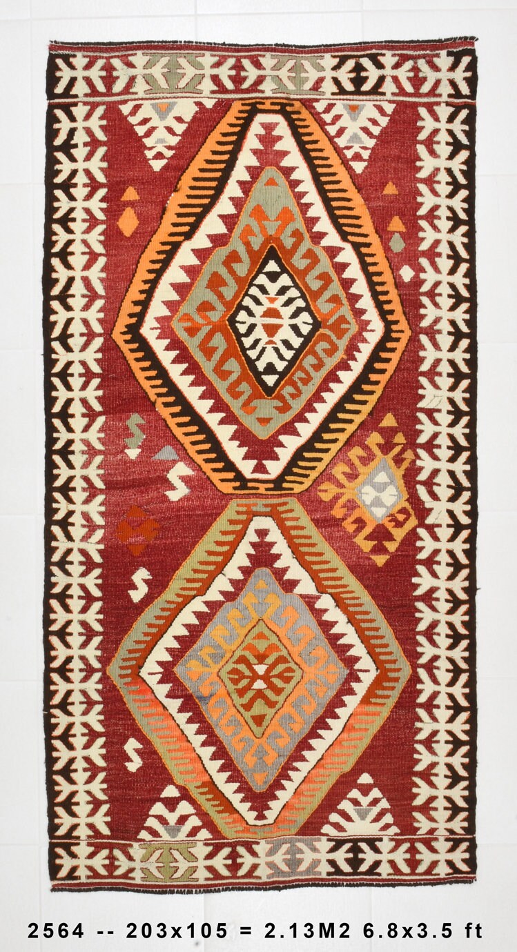 Vintage Kilim Anatolian 3’5’’ x 6’8’’ ft