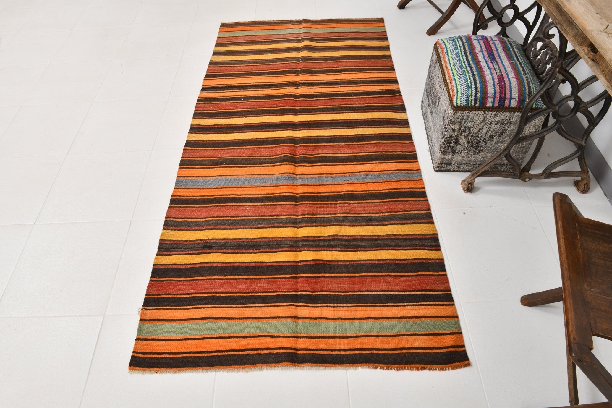 Vintage Kilim Anatolian 3’6’’ x 7’3’’ ft