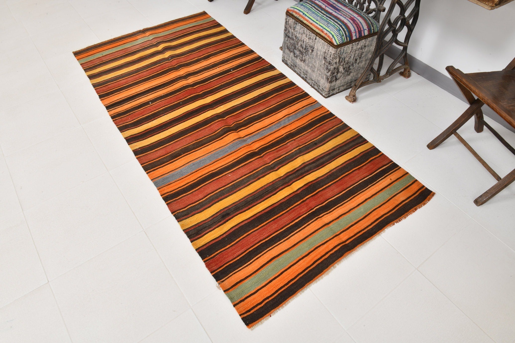 Vintage Kilim Anatolian 3’6’’ x 7’3’’ ft