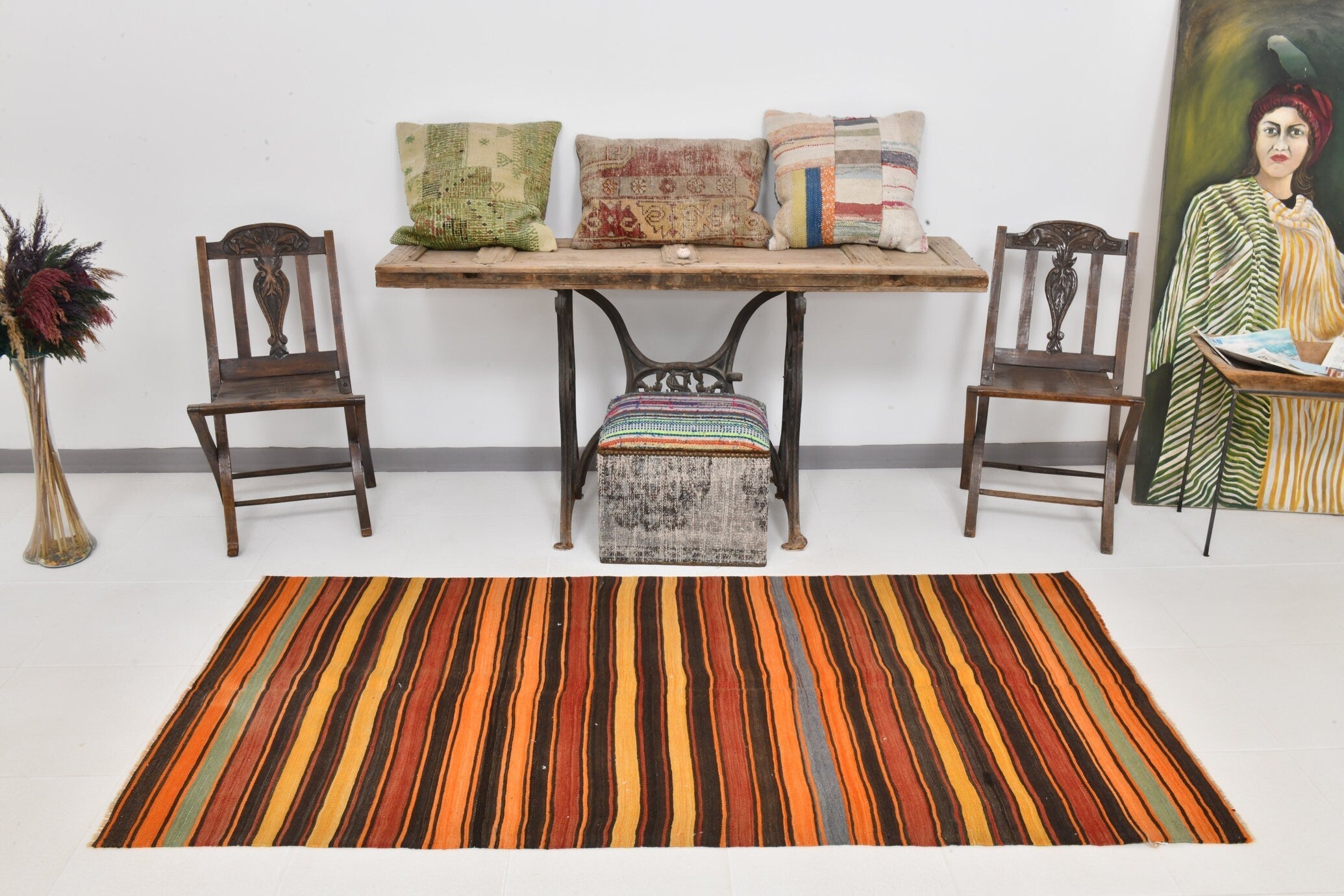 Vintage Kilim Anatolian 3’6’’ x 7’3’’ ft