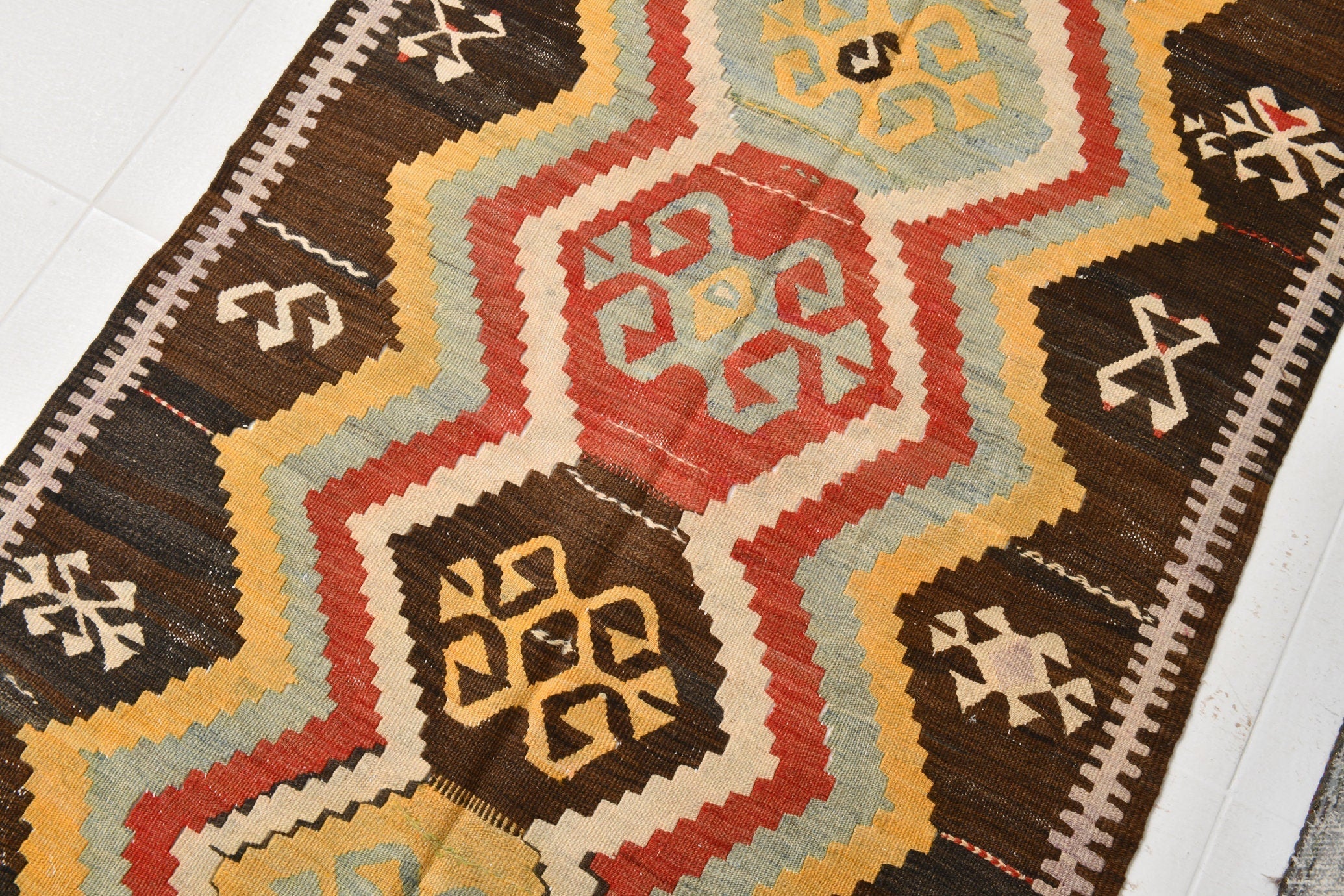 Vintage Kilim Anatolian 3'6" x 9'3" ft