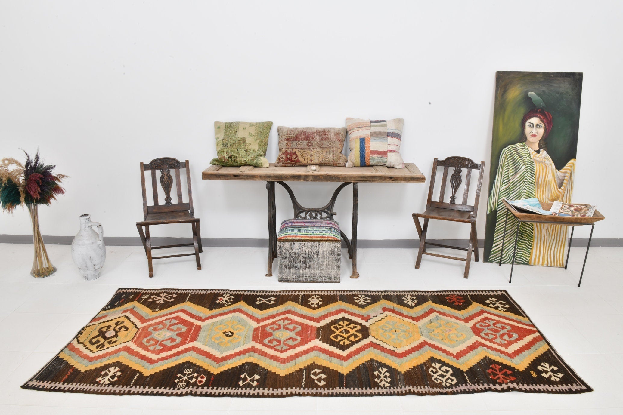 Vintage Kilim Anatolian 3'6" x 9'3" ft